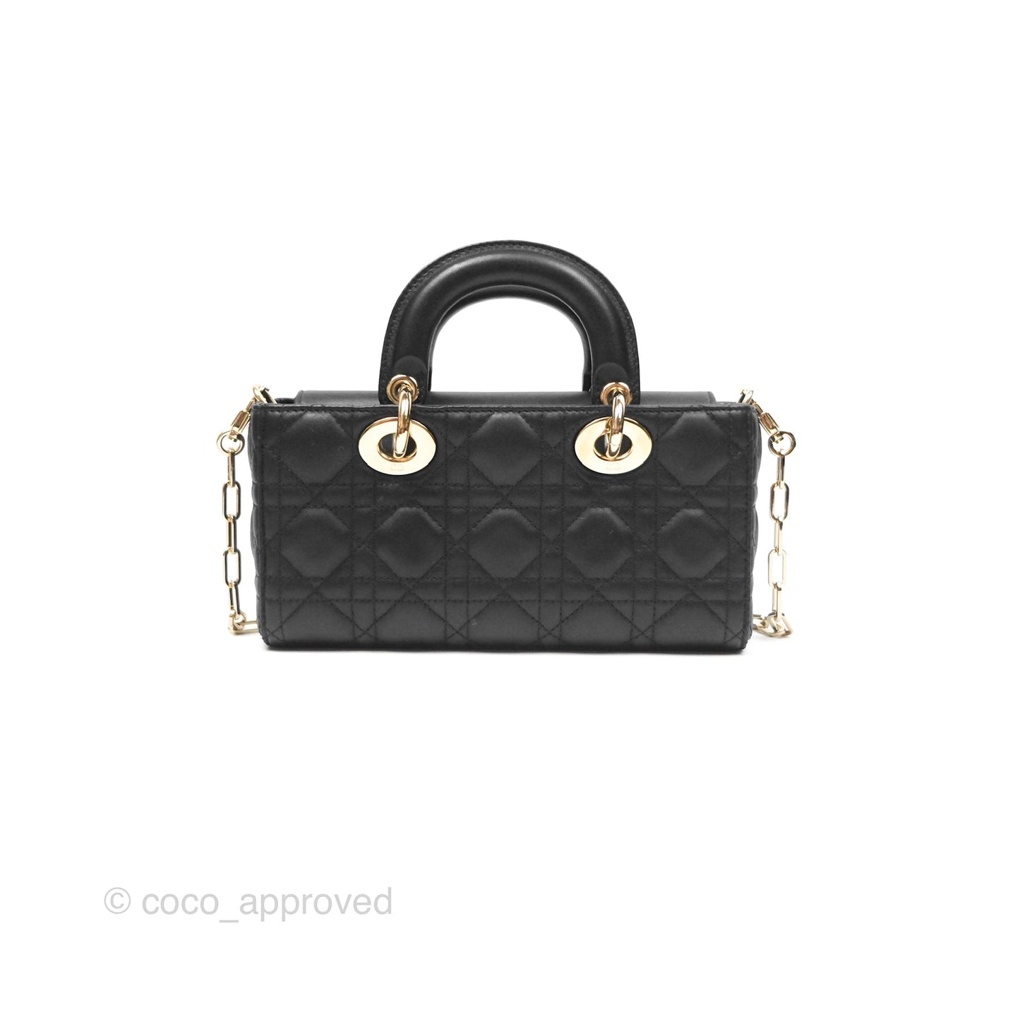 Dior Small Lady D-Joy Bag Black Lambskin Cannage Gold Hardware