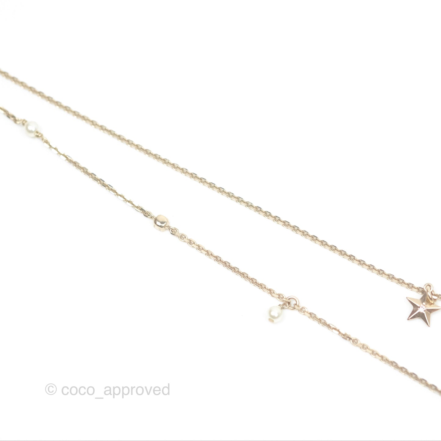 Christian Dior Double Necklace Bee Star Clover Crystals Pearls Gold Tone