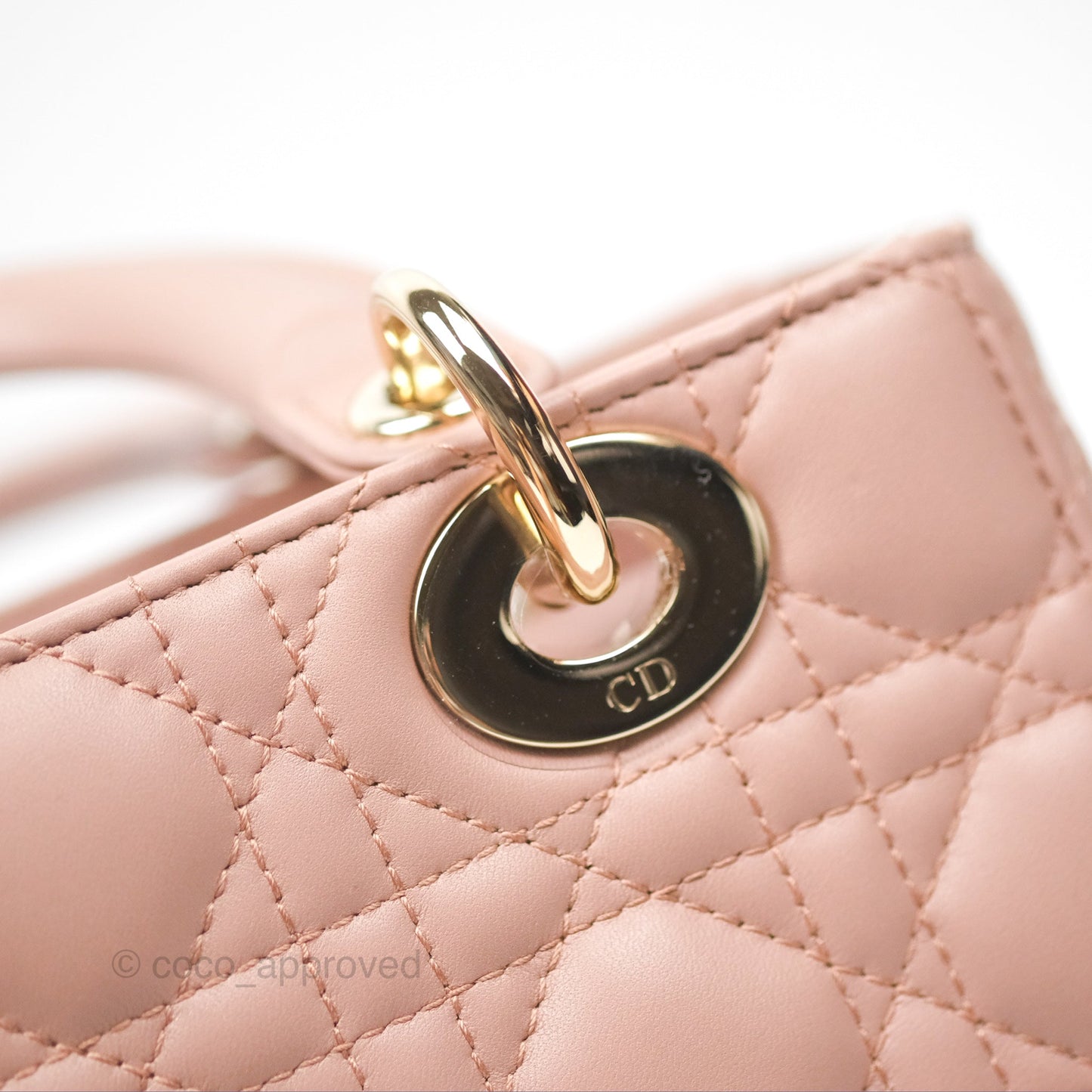 Christian Dior Small Lady Dior My ABCDior Blush Cannage Lambskin Gold Hardware