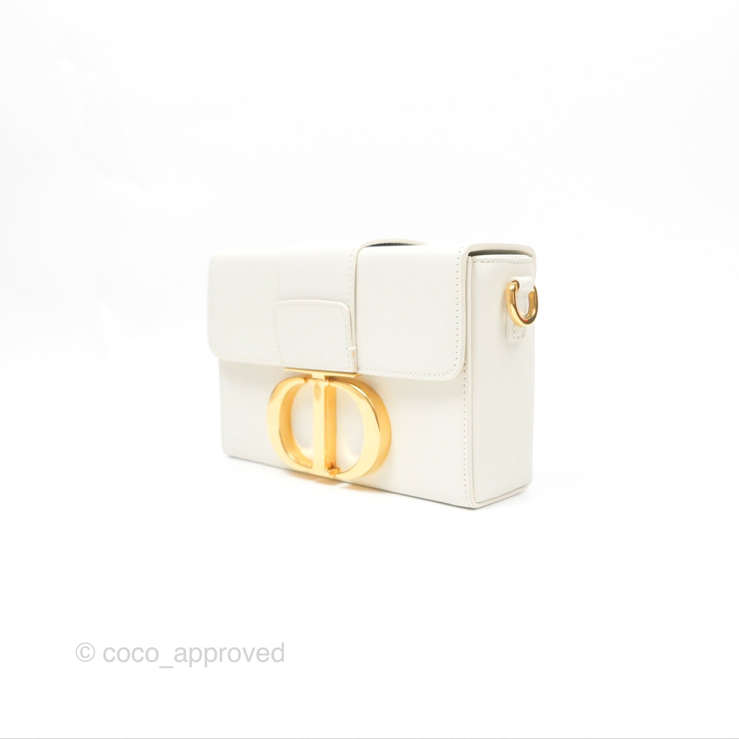 Christian Dior 30 Montaigne Box Bag White Calfskin