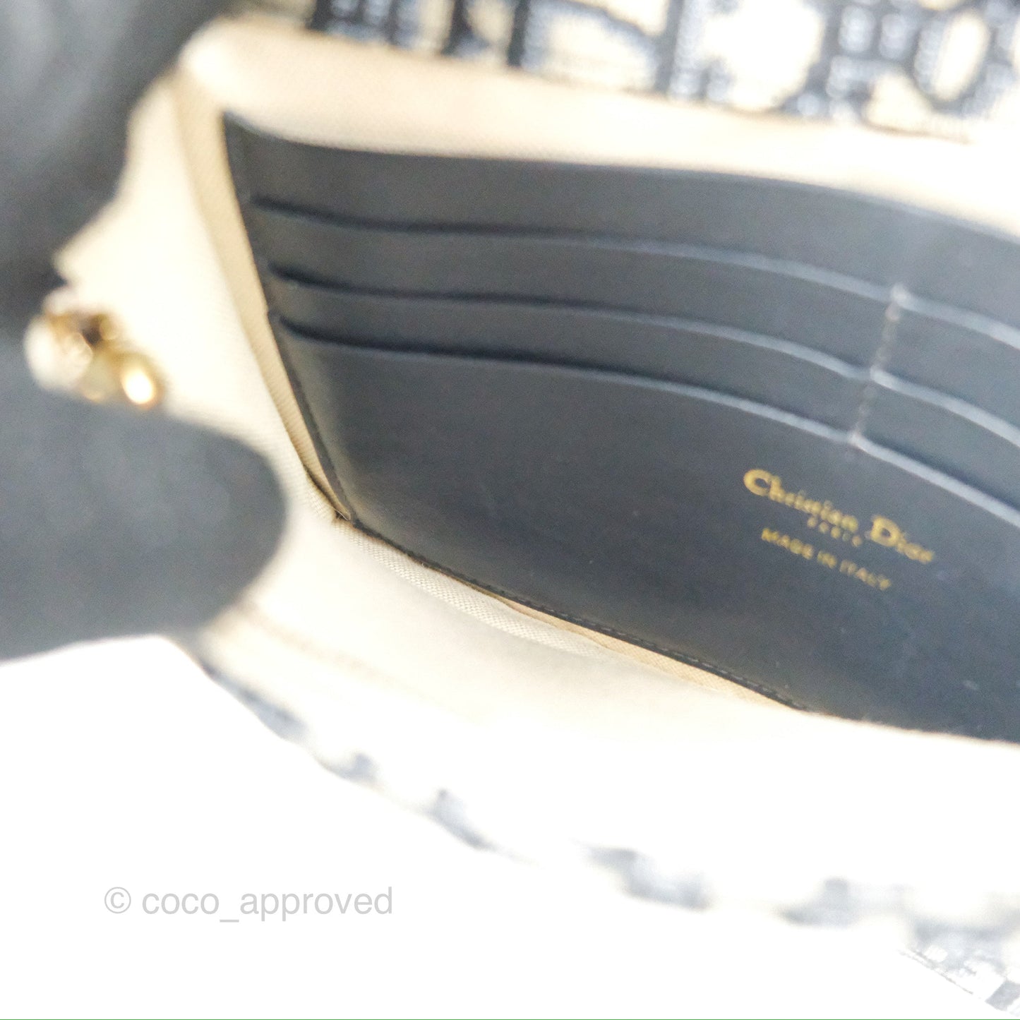 Christian Dior Saddle Chain Pouch Navy Oblique Jacquard