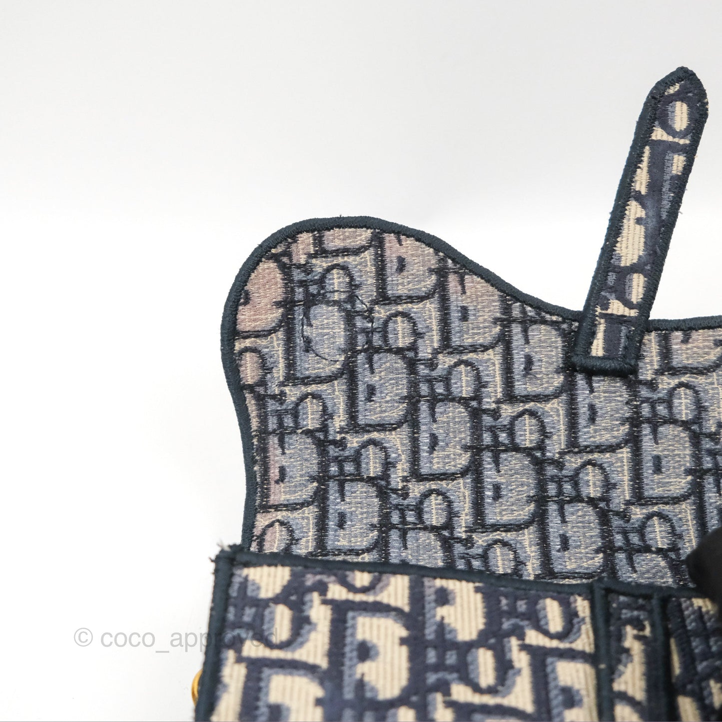 Christian Dior Navy Oblique Slim Saddle Pouch