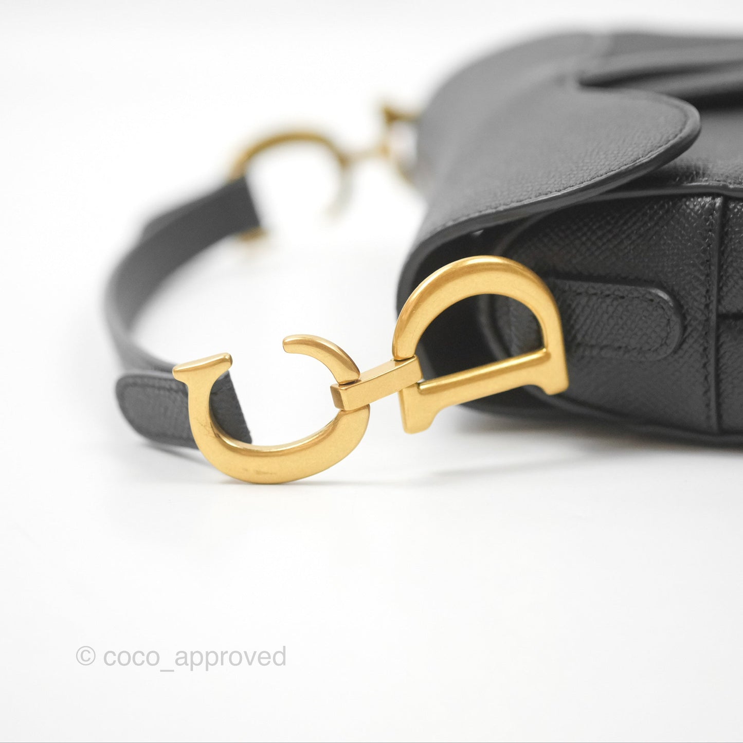 Christian Dior Mini Saddle Bag Black Grained Calfskin Gold Hardware