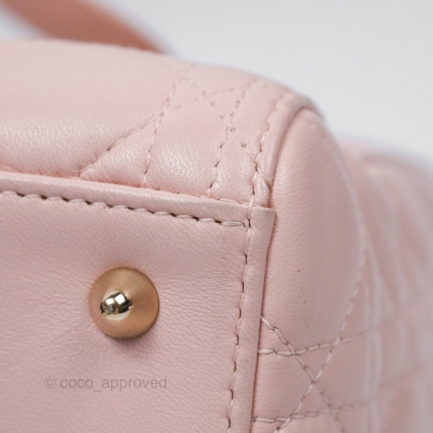 Christian Dior Medium Lady Dior Pink Lambskin Gold Hardware