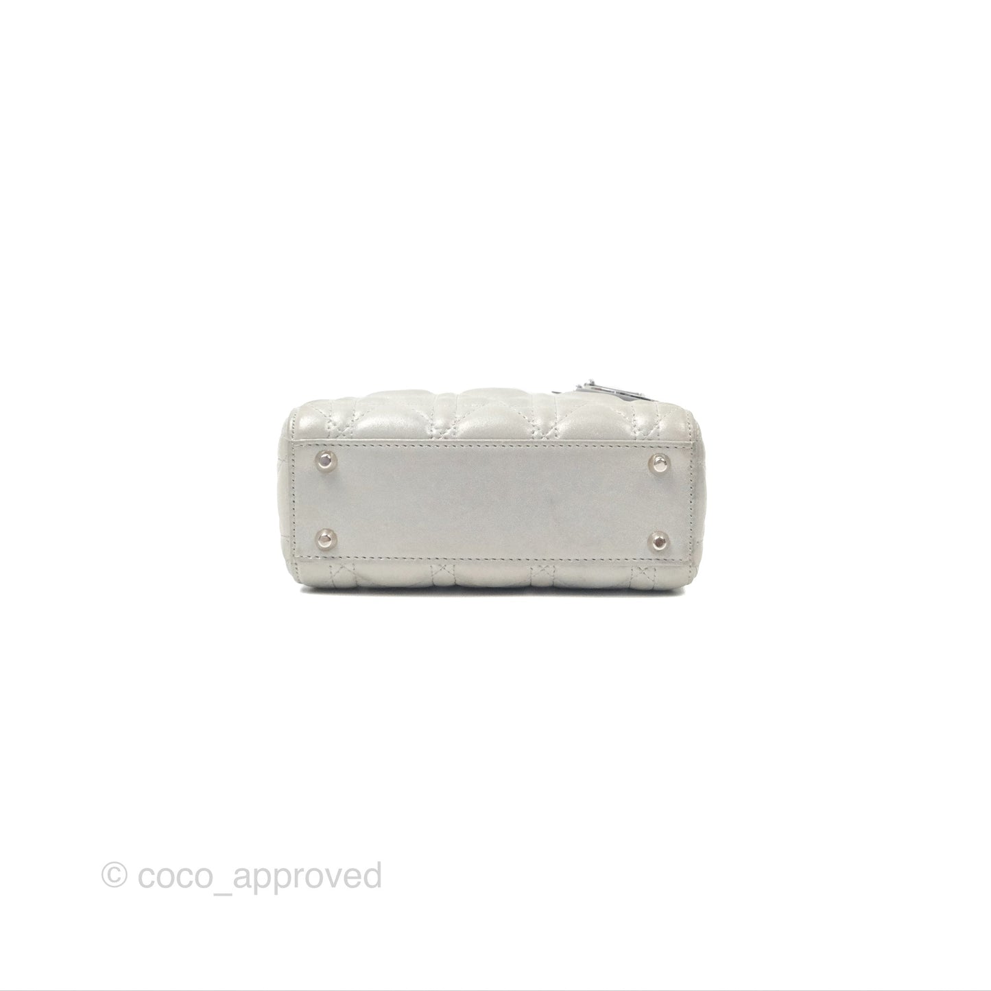 Christian Dior Mini Lady Dior Metallic Silver Nubuck Silver Hardware