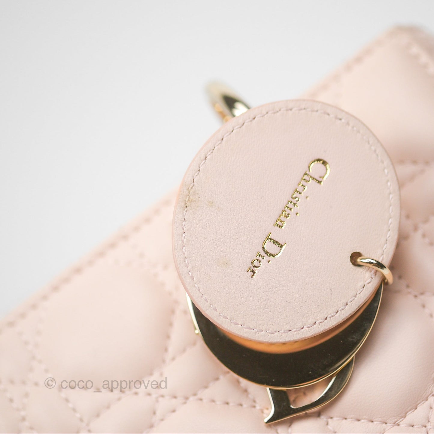 Christian Dior My ABCDior Lady Dior Pale Pink Cannage Lambskin Gold Hardware