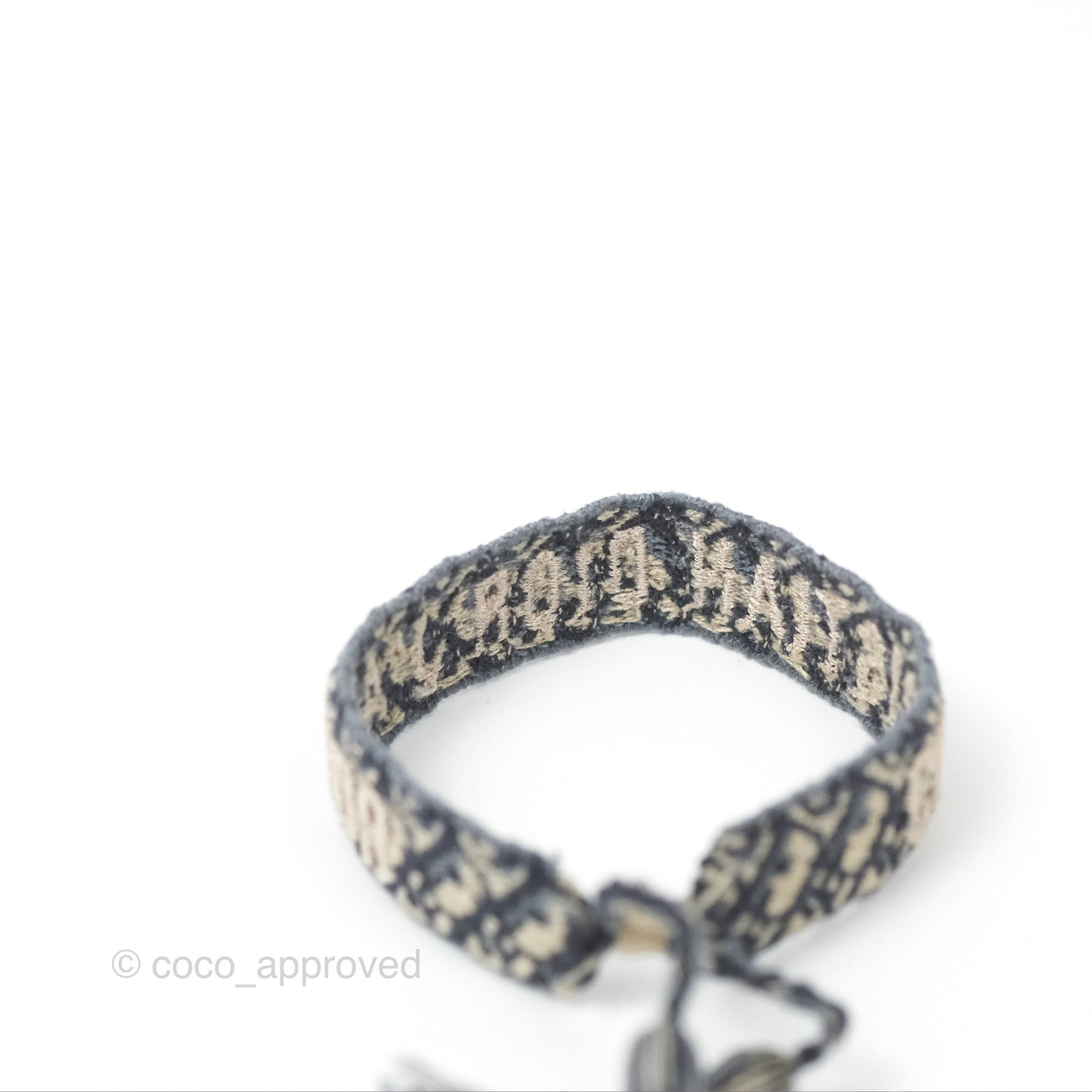 Christian Dior Bracelet Set Navy Blue Dior Oblique Embroidery