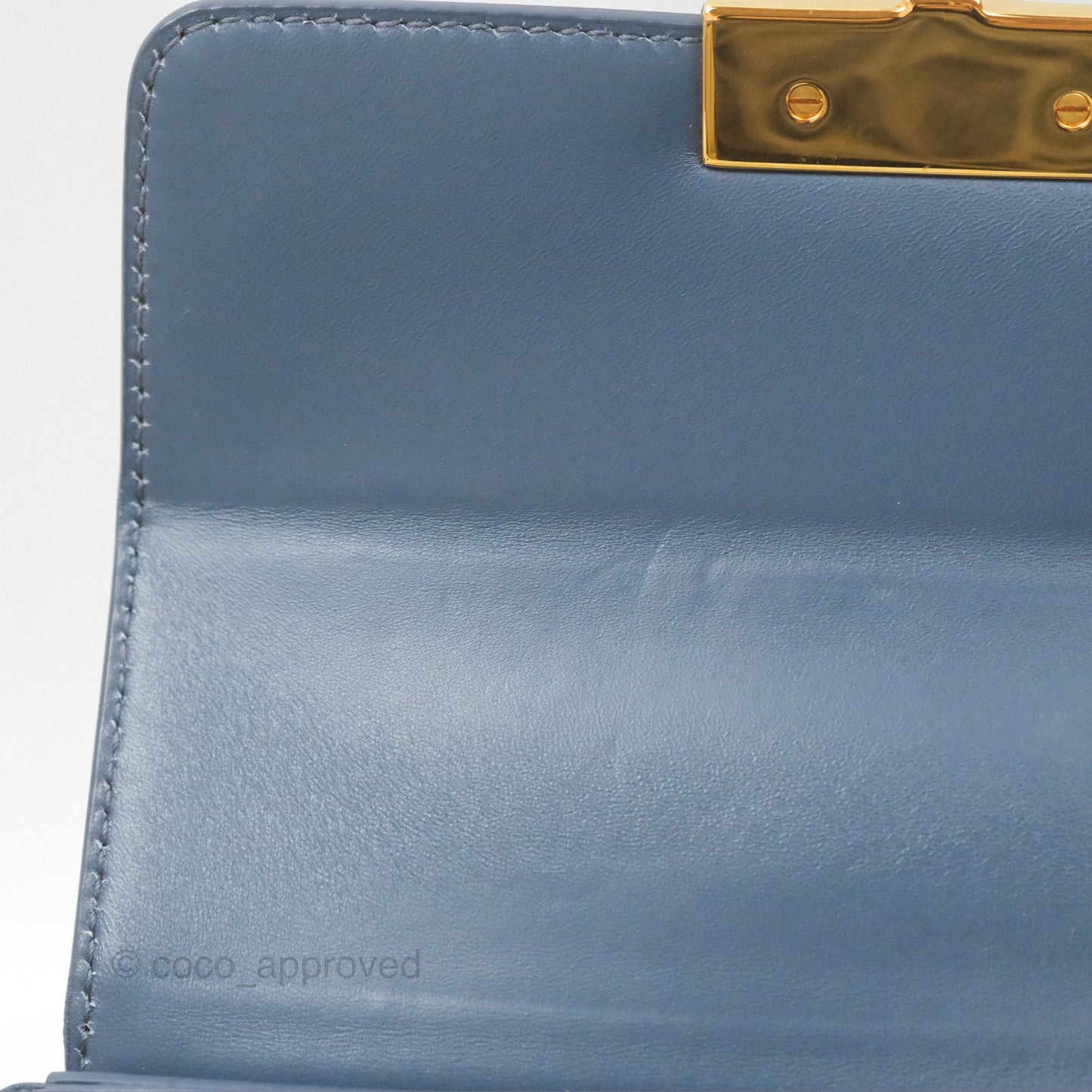 Christian Dior 30 Montaigne Box Bag Blue Calfskin