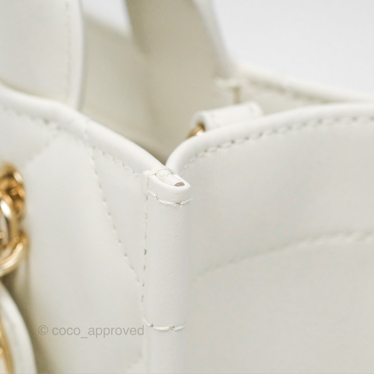 Christian Dior Mini Dior Book Tote Latte Macrocannage Calfskin Gold Hardware