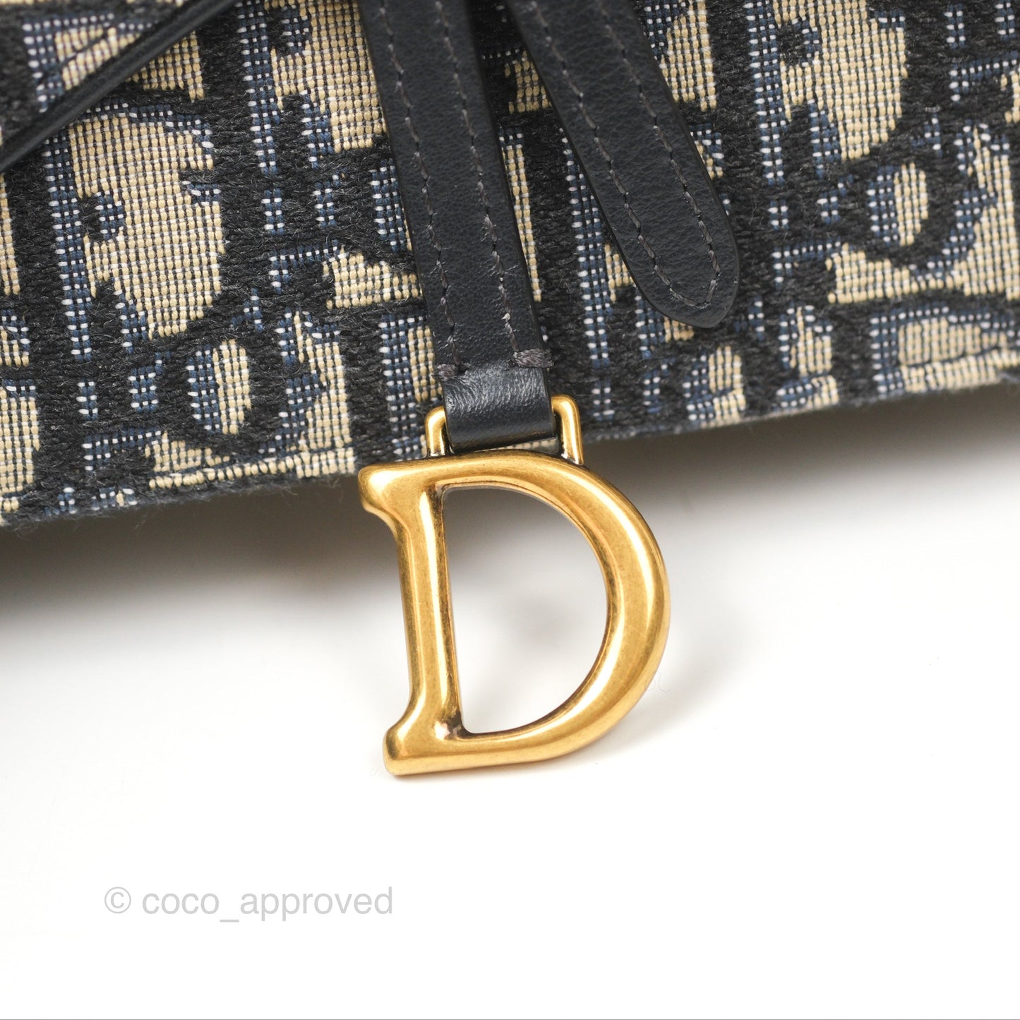 Christian Dior Blue Dior Oblique Jacquard Saddle Belt Pouch