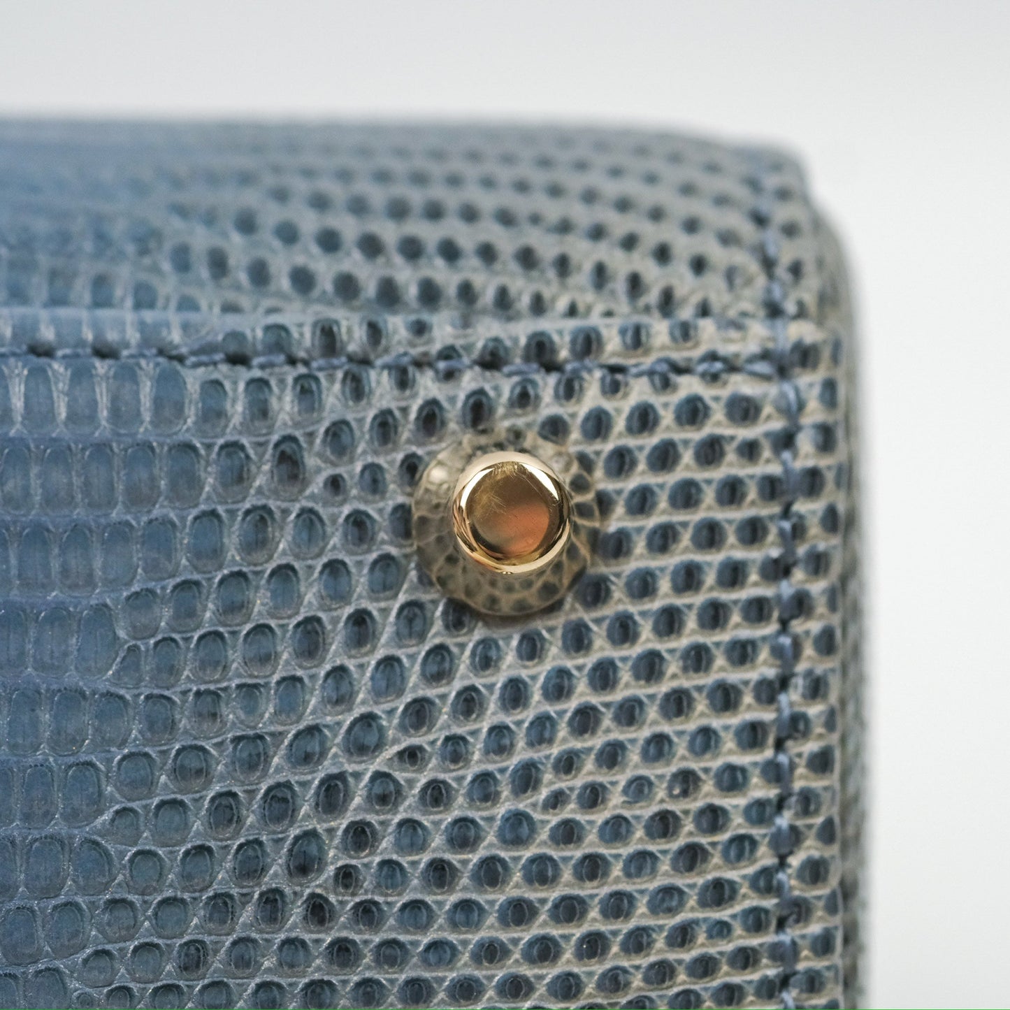 Christian Dior Mini Lady Dior Ombre Blue Lizard Gold Hardware