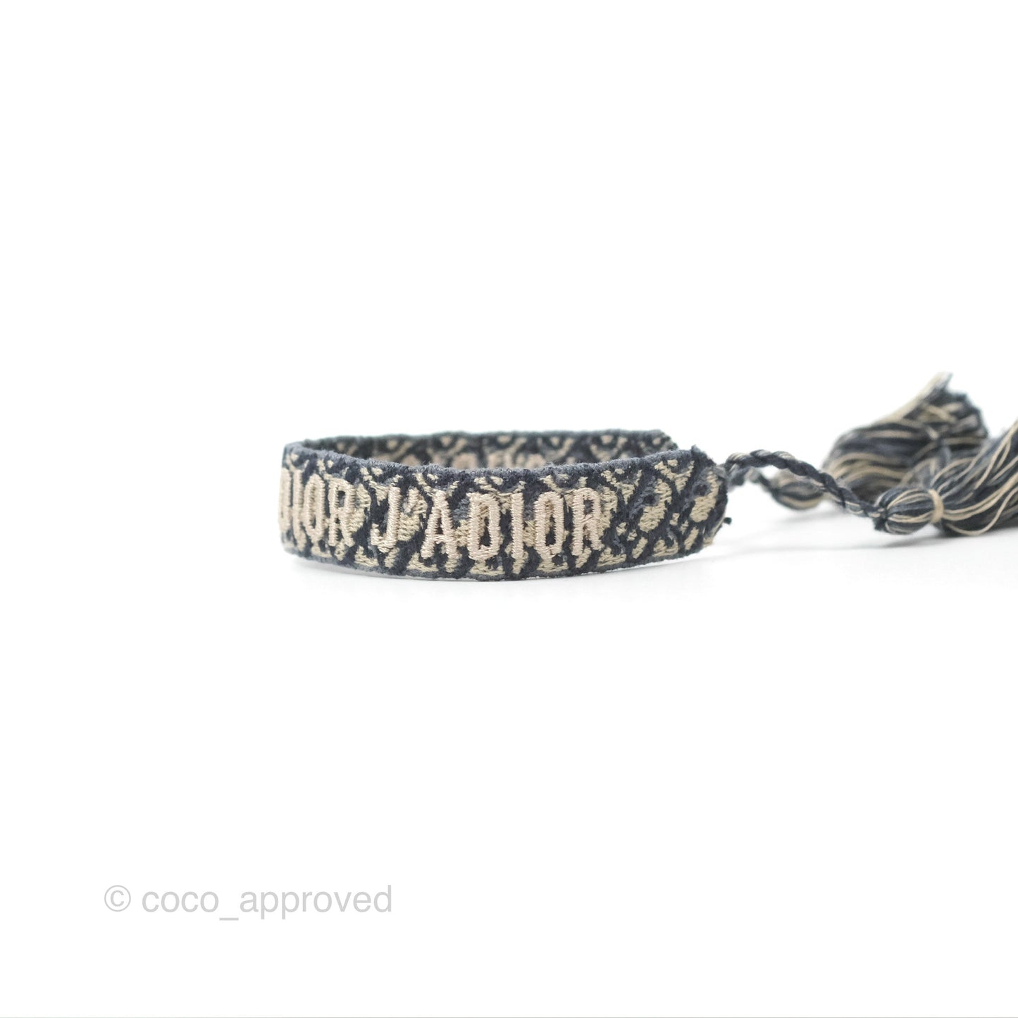 Christian Dior Bracelet Set Navy Blue Dior Oblique Embroidery