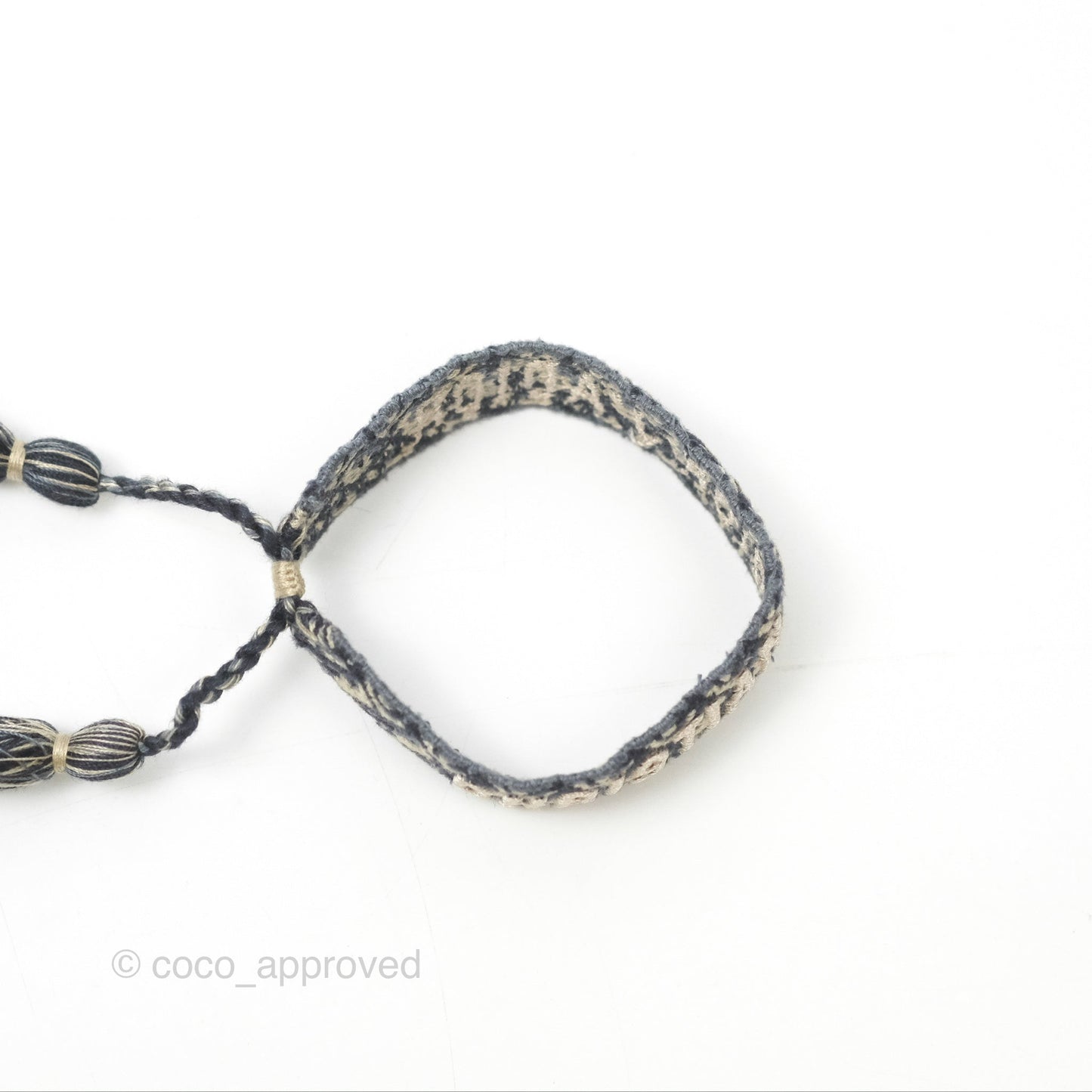 Christian Dior Bracelet Set Navy Blue Dior Oblique Embroidery