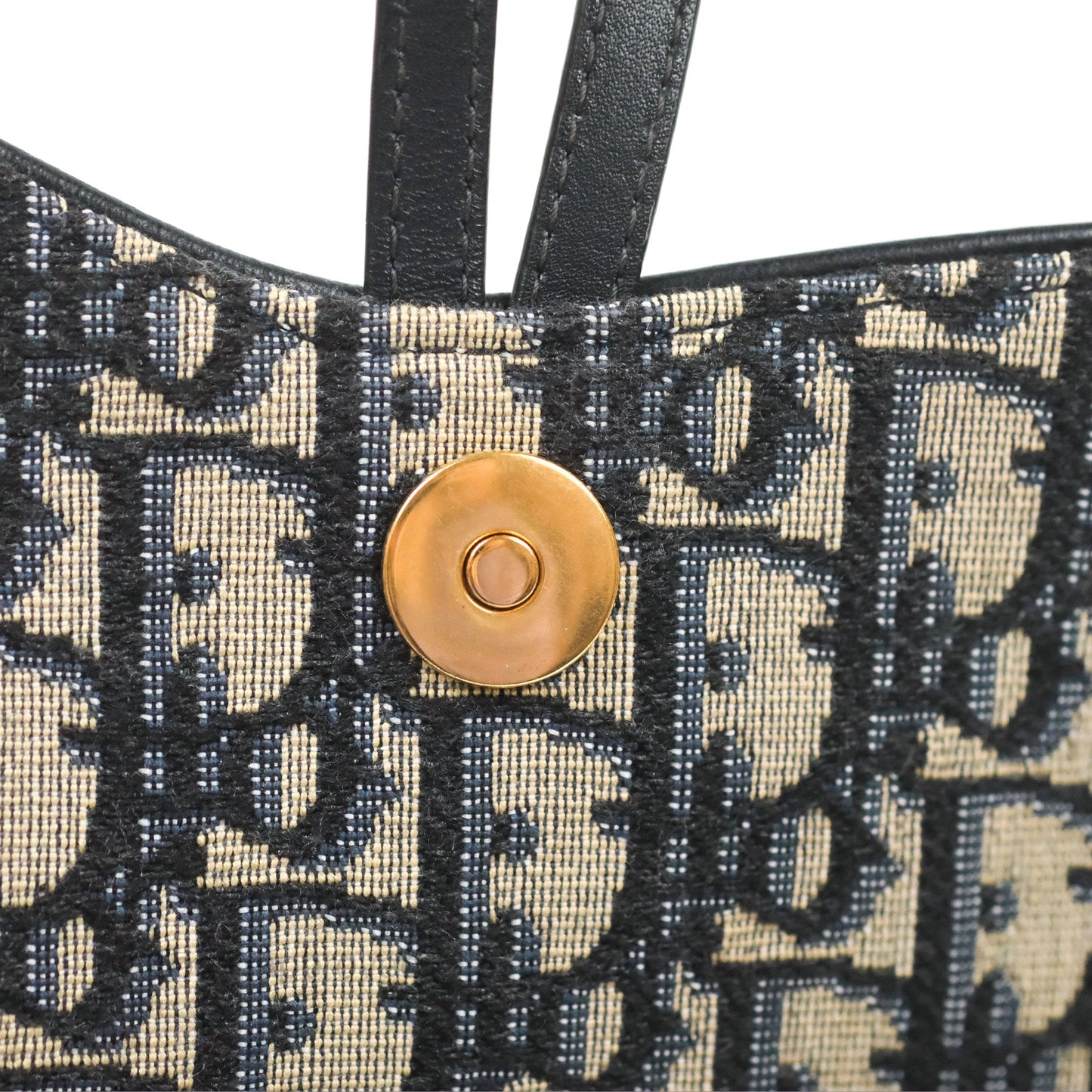 Christian Dior Saddle Chain Pouch Navy Oblique Jacquard