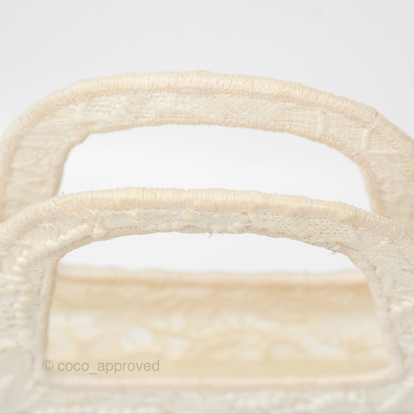 Dior Mini Book Tote Natural Macramé-Effect Embroidery