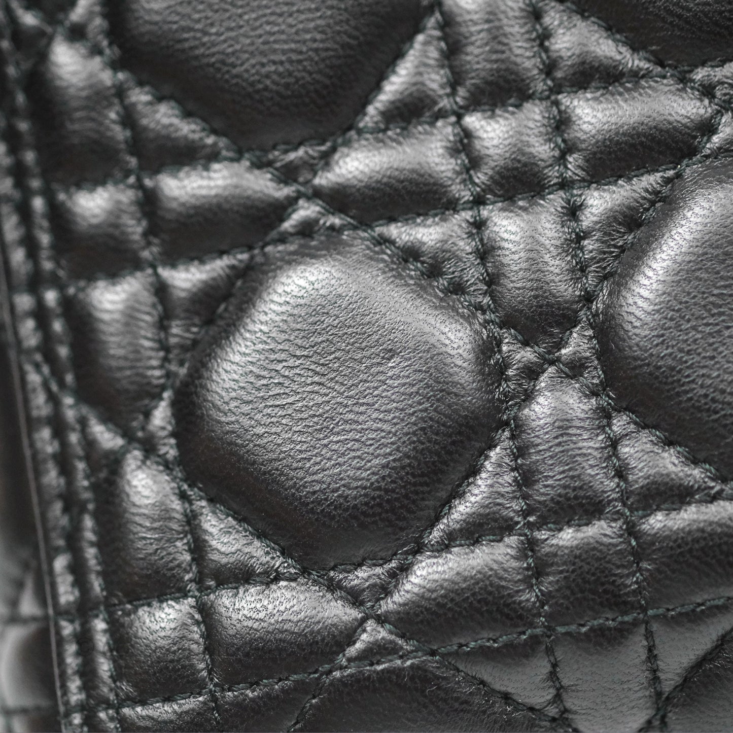 Christian Dior Medium Lady Dior Black Lambskin Gold Hardware