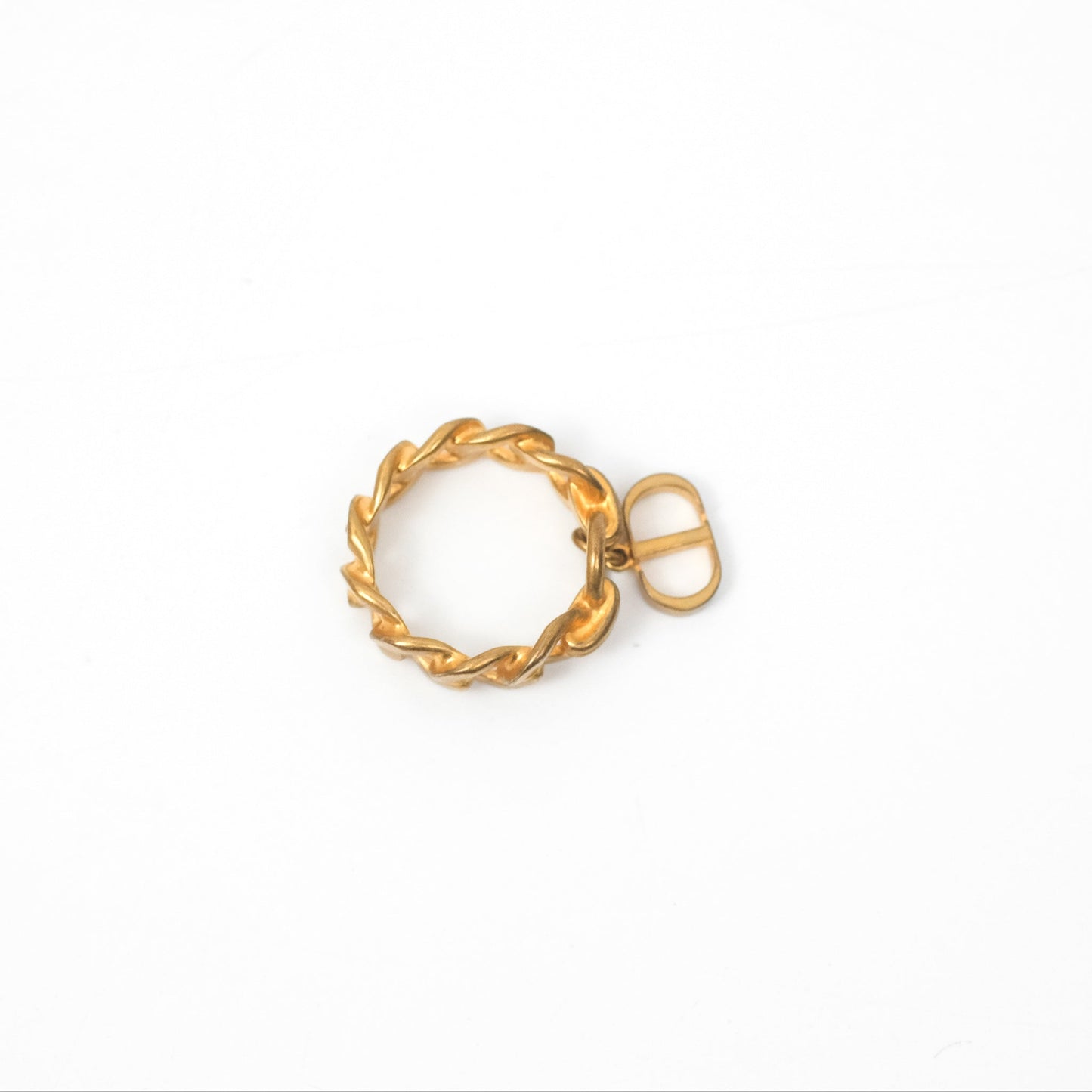 Christian Dior Chain Drop CD Logo Ring Size M