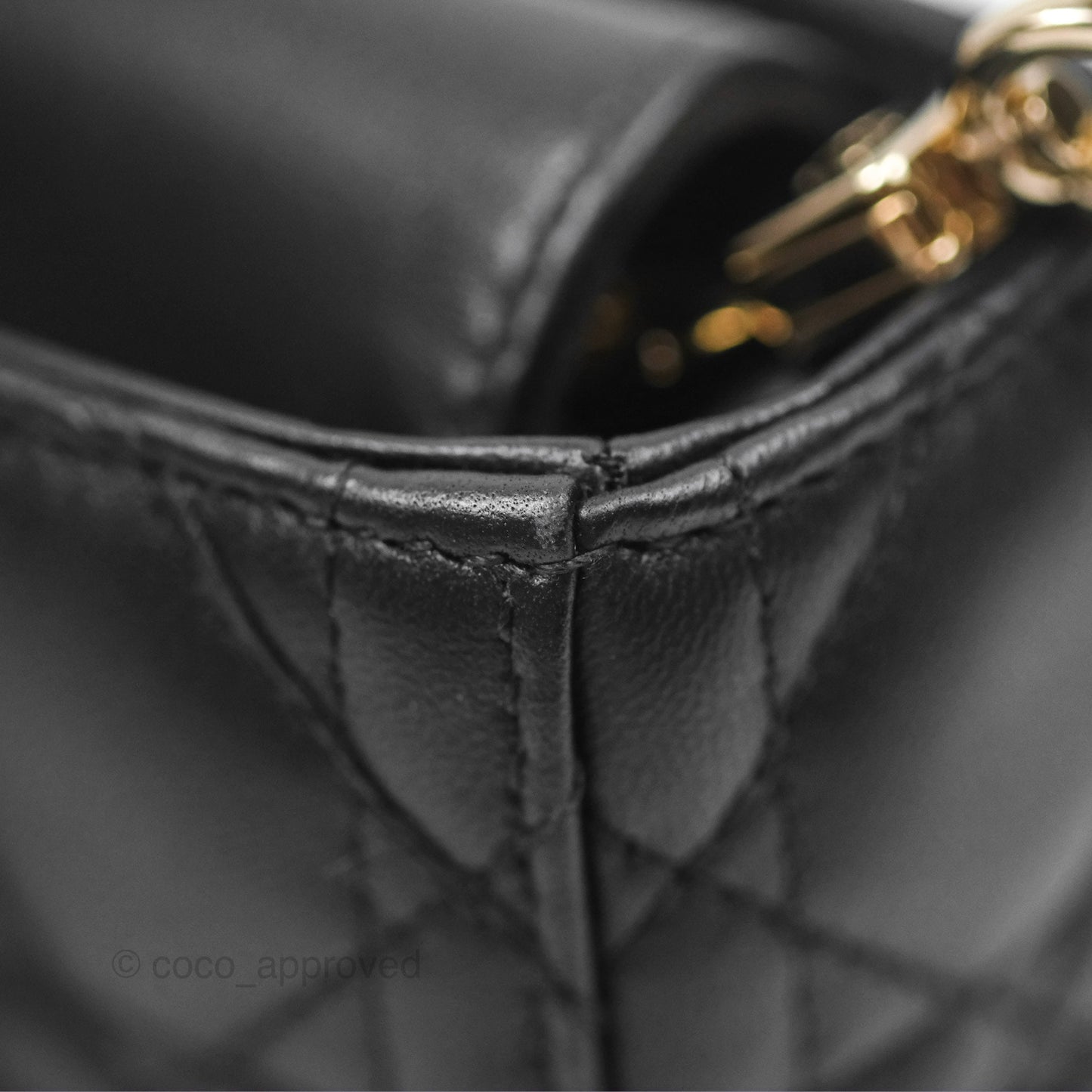 Dior Small Lady D-Joy Bag Black Lambskin Cannage Gold Hardware