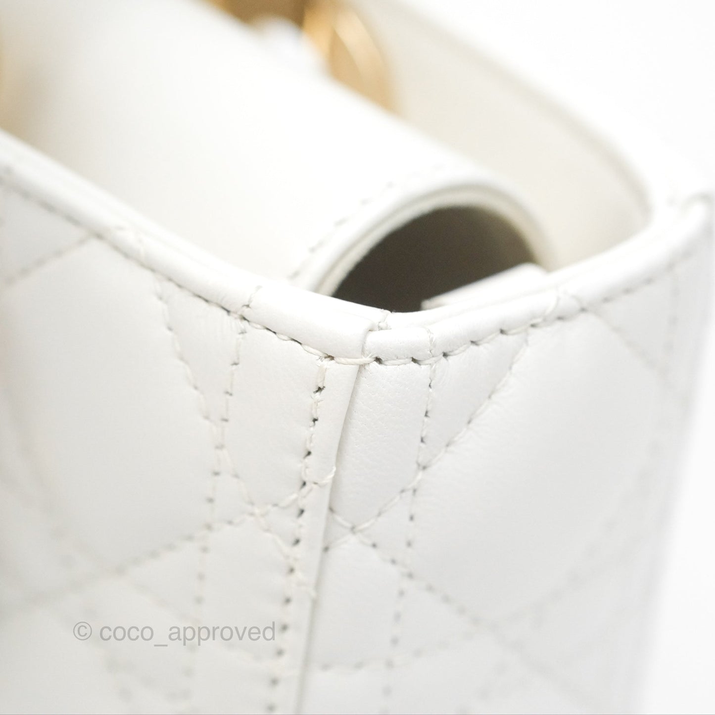 Christian Dior Small Lady D-Joy Bag Latte Lambskin Cannage Gold Hardware
