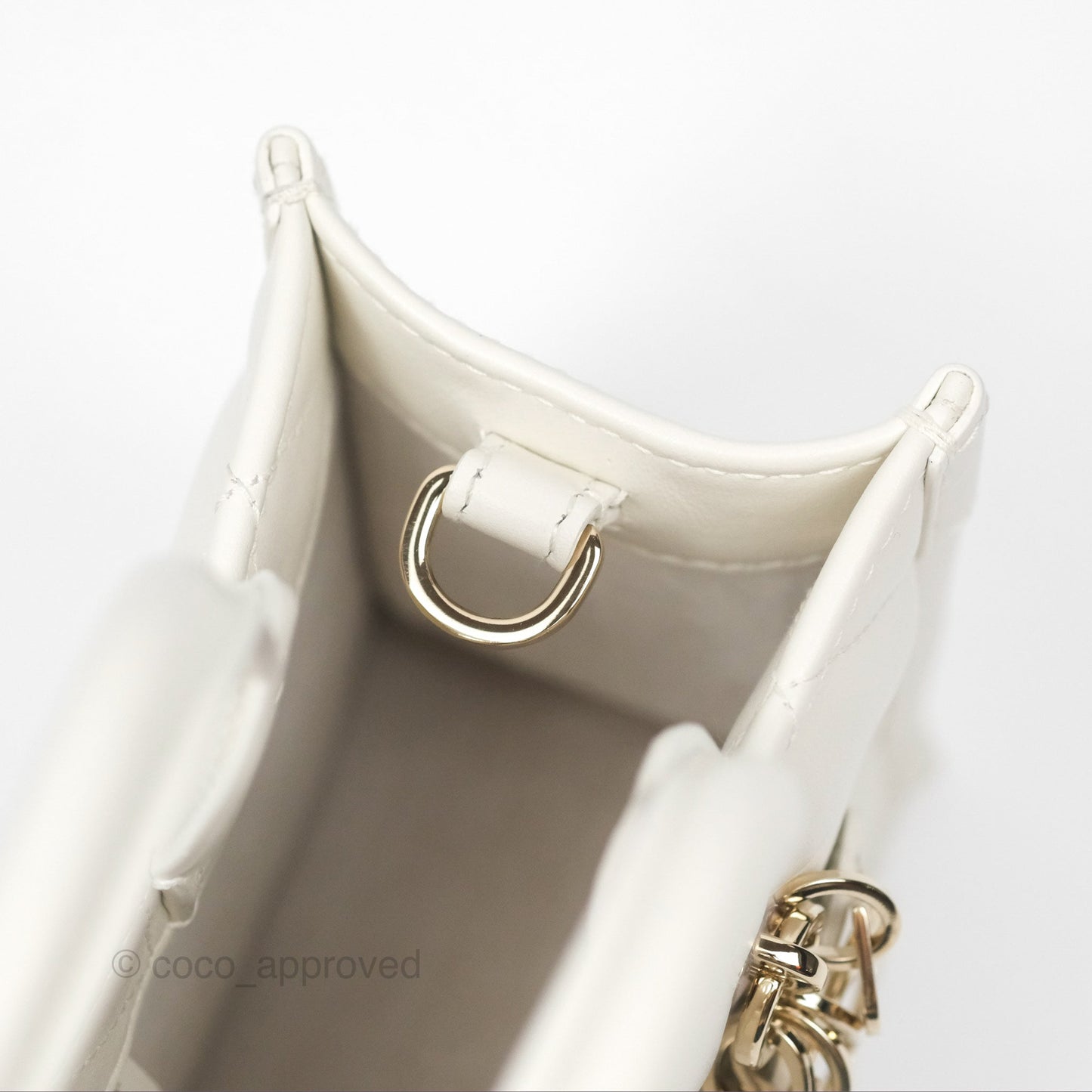 Christian Dior Mini Dior Book Tote Latte Macrocannage Calfskin Gold Hardware