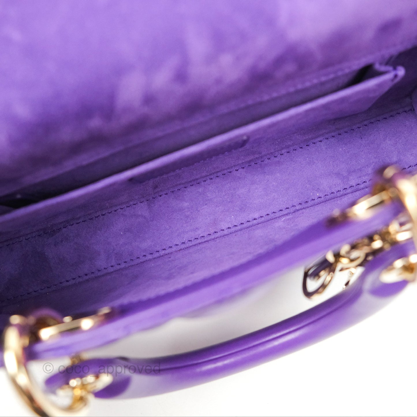 Dior Small Lady D-Joy Bag Purple Lambskin Cannage Gold Hardware