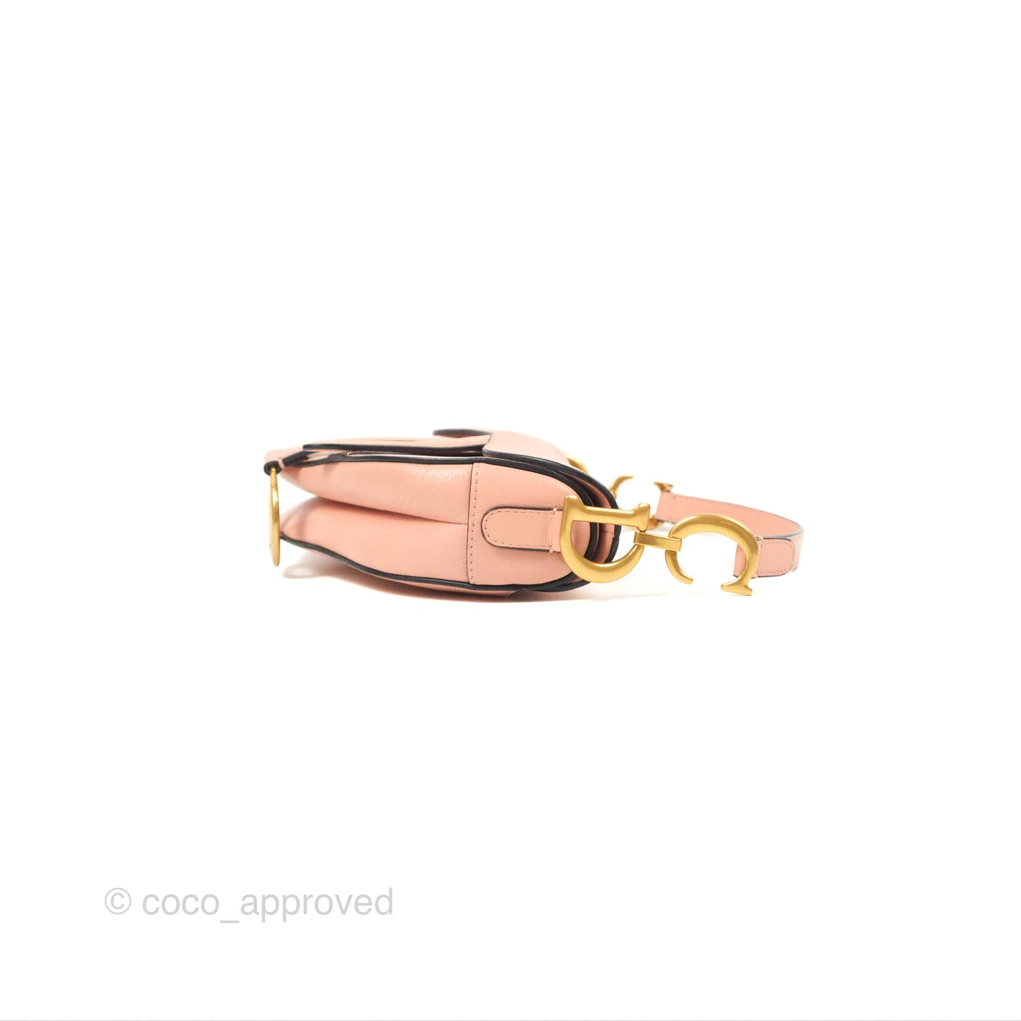 Christian Dior Mini Saddle Bag Pink Goatskin Gold Hardware