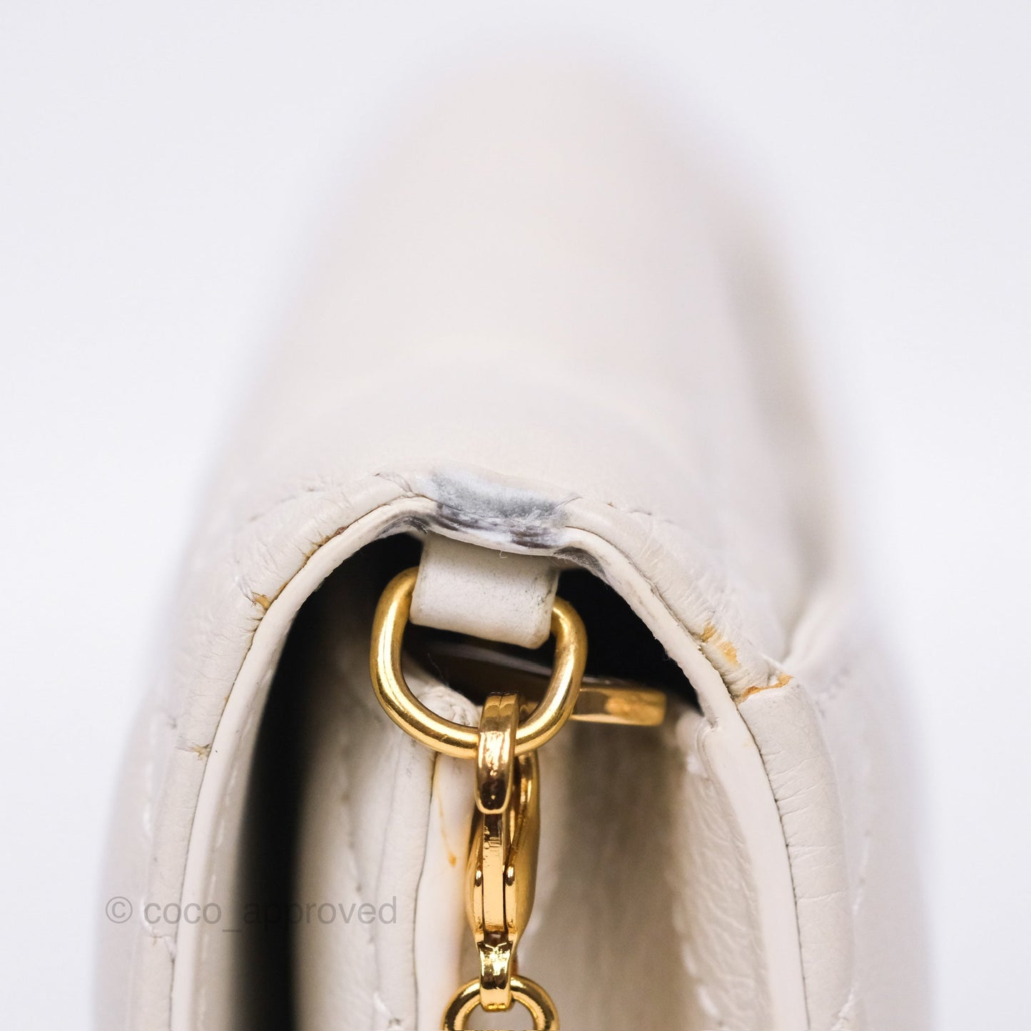 Dior Caro Pouch With Chain Latte Supple Cannage Calfskin