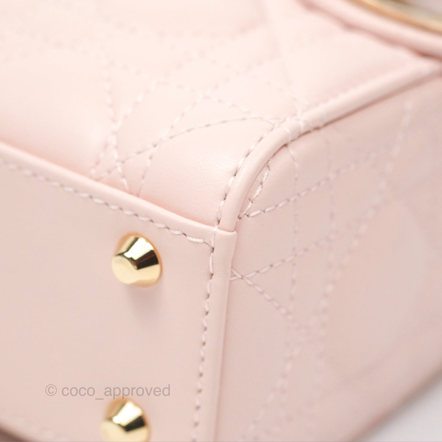 Christian Dior Mini Lady Dior Pink Lambskin Gold Hardware