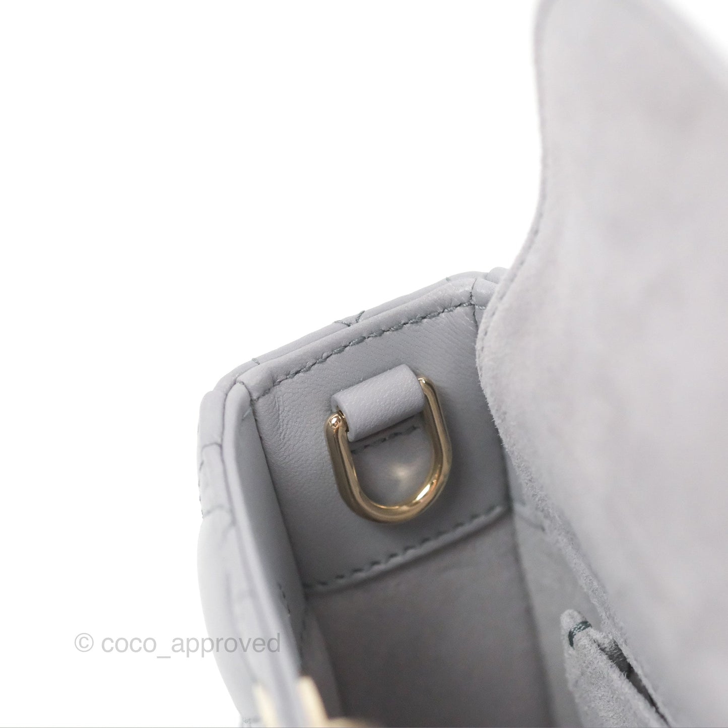 Dior Small Lady D-Joy Bag Grey Lambskin Cannage Gold Hardware