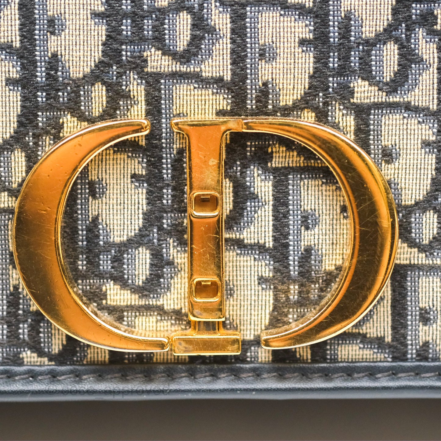 Christian Dior 30 Montaigne with Chain Blue Dior Oblique Jacquard
