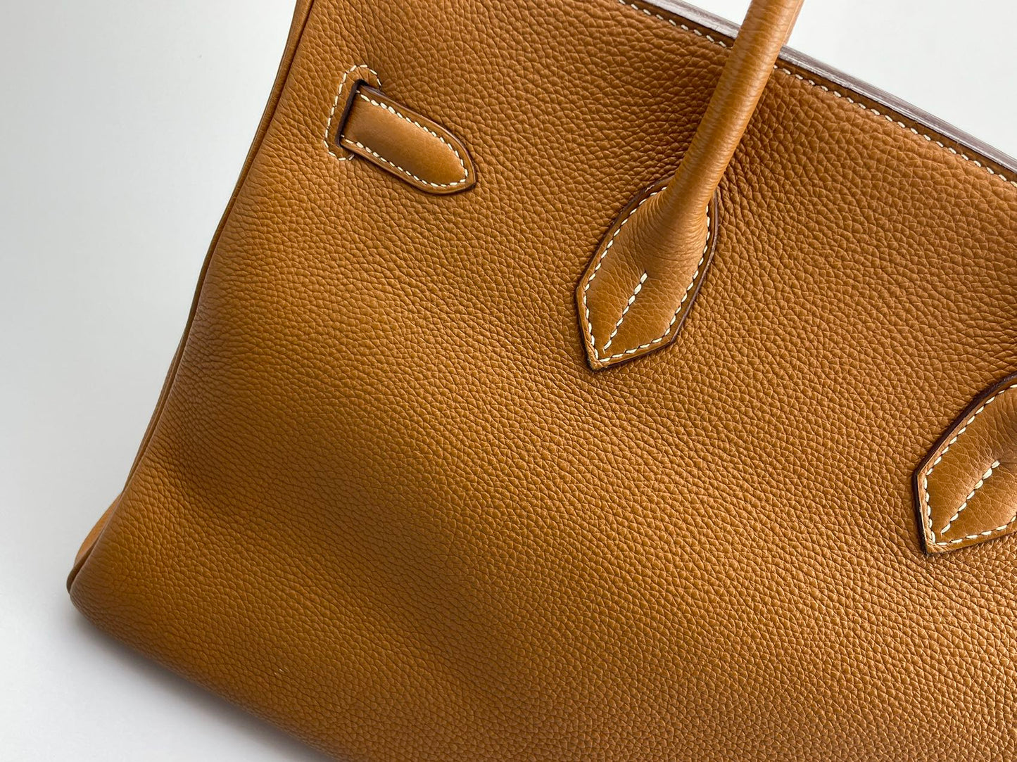 Hermes Birkin 35 in gold vintage Togo leather