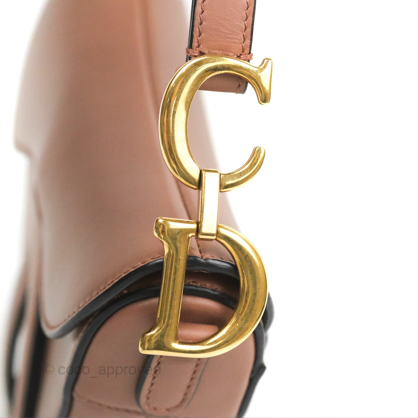 Christian Dior Mini Saddle Bag Rose Taupe Grained Calfskin Gold Hardware