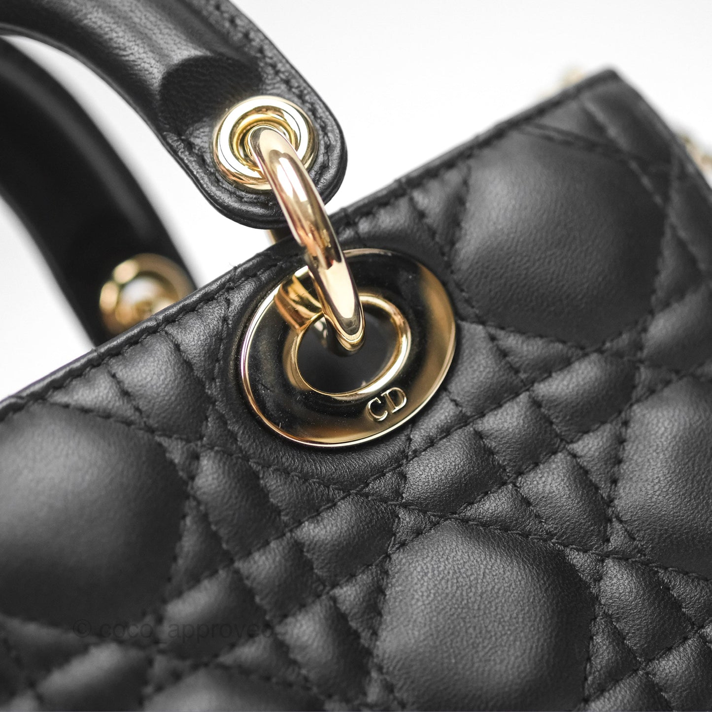 Dior Small Lady D-Joy Bag Black Lambskin Cannage Gold Hardware