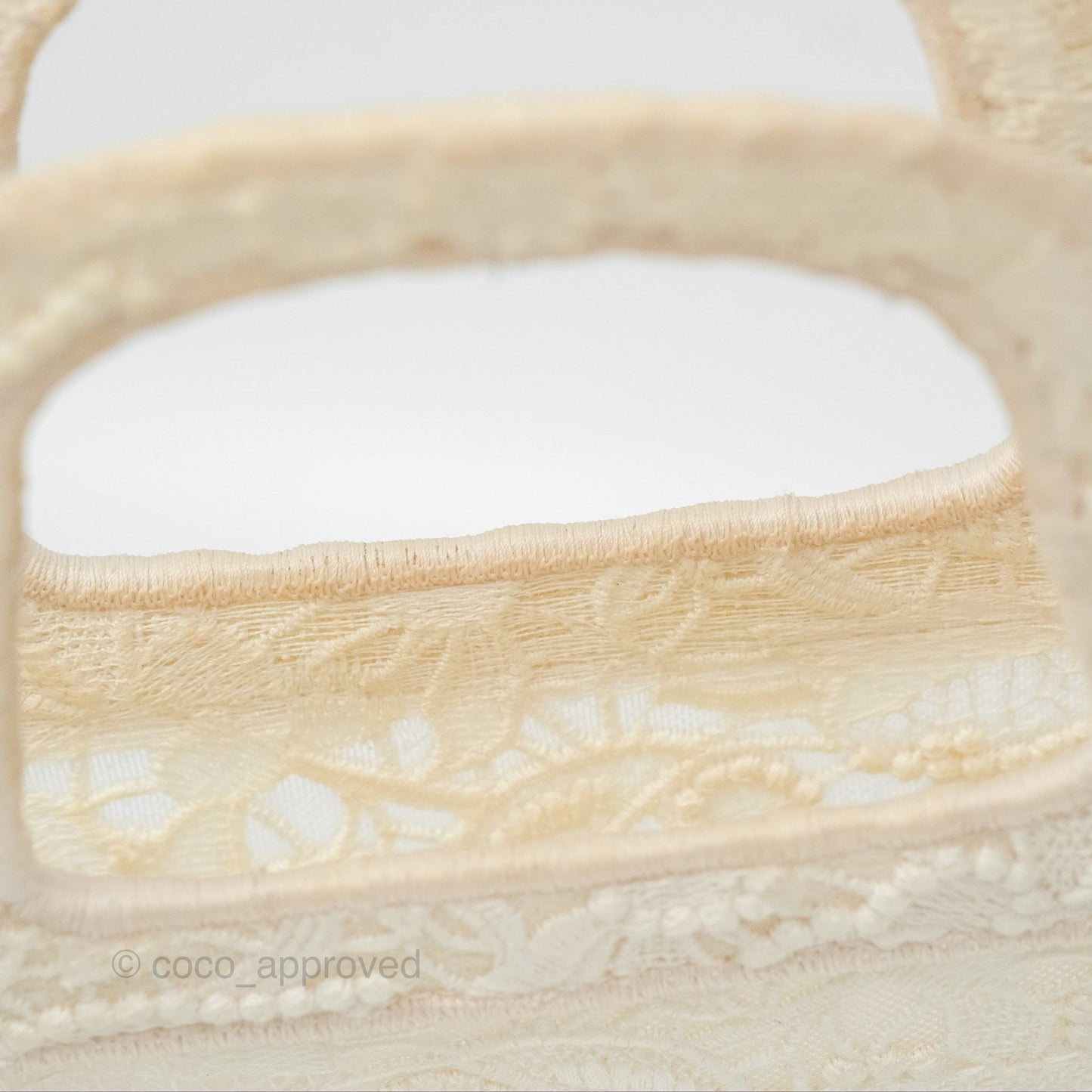 Dior Mini Book Tote Natural Macramé-Effect Embroidery