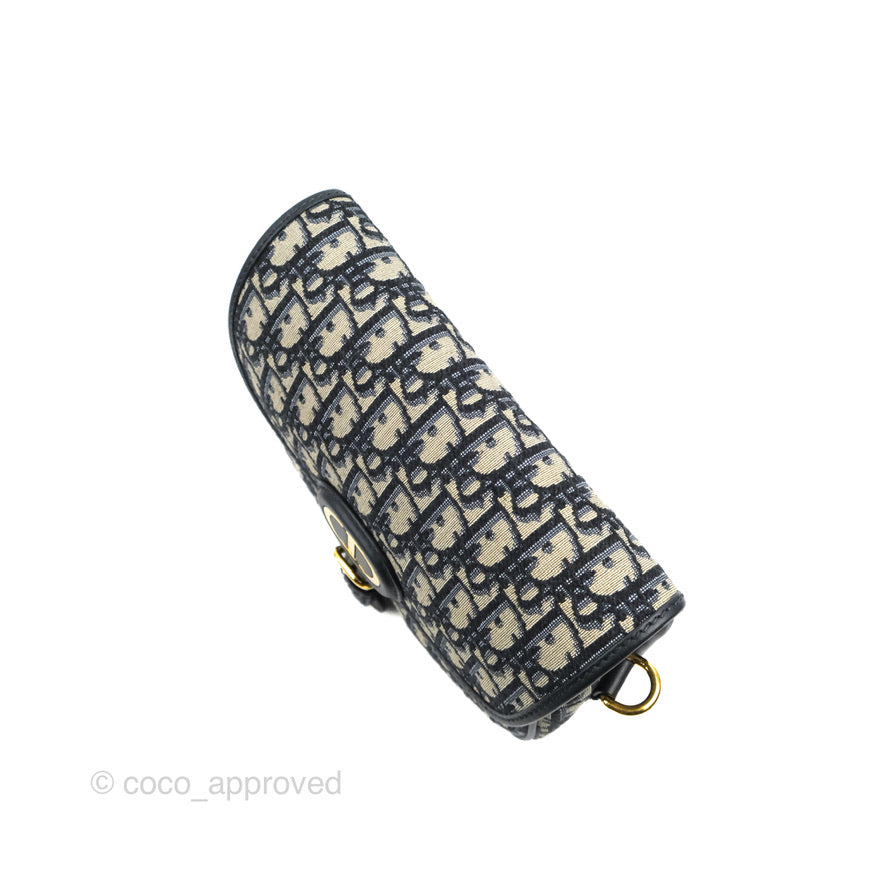 Dior Medium Bobby Bag Blue Oblique Jacquard Canvas
