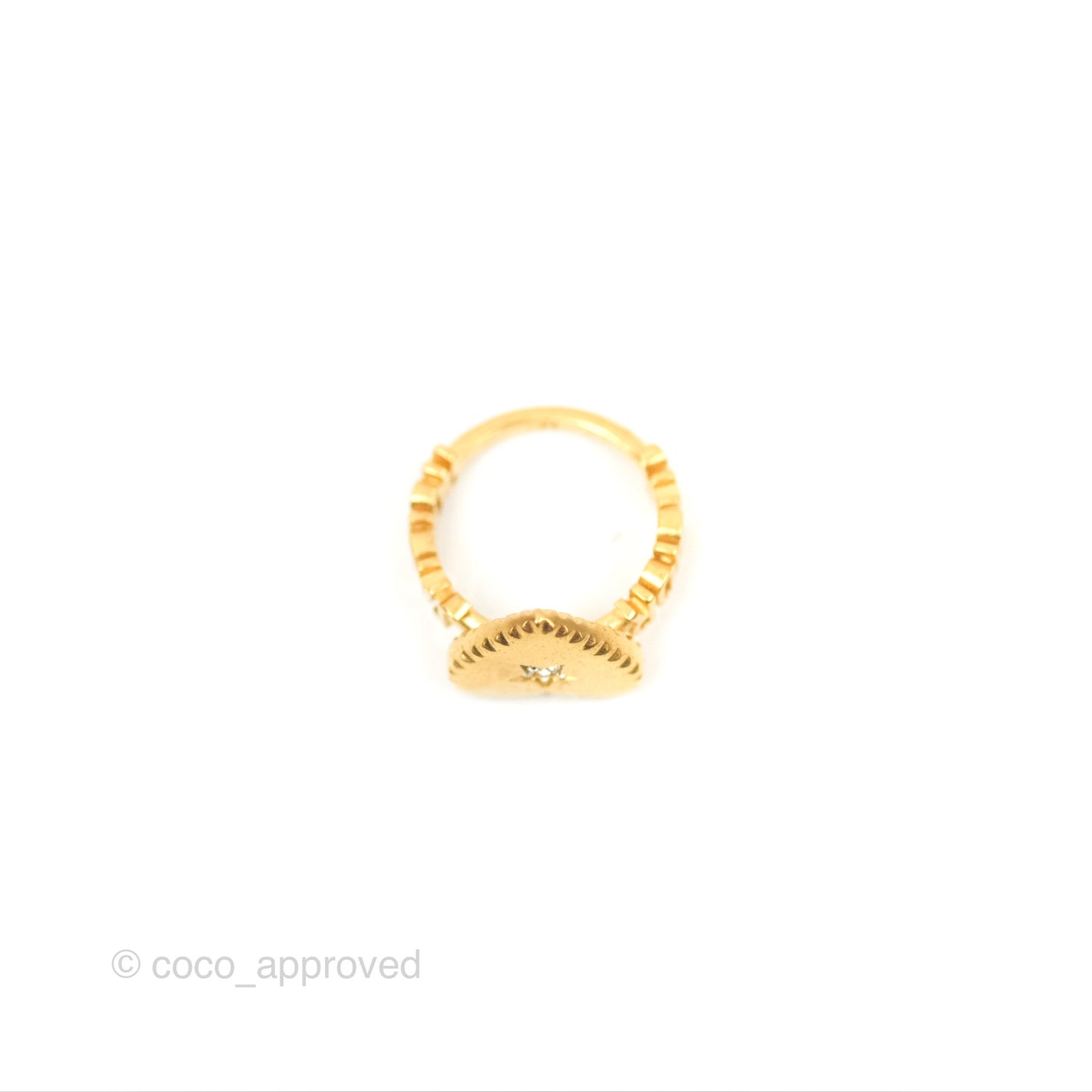 Christian Dior J'adior Crystal Star Heart Ring Matte Gold Tone Size M