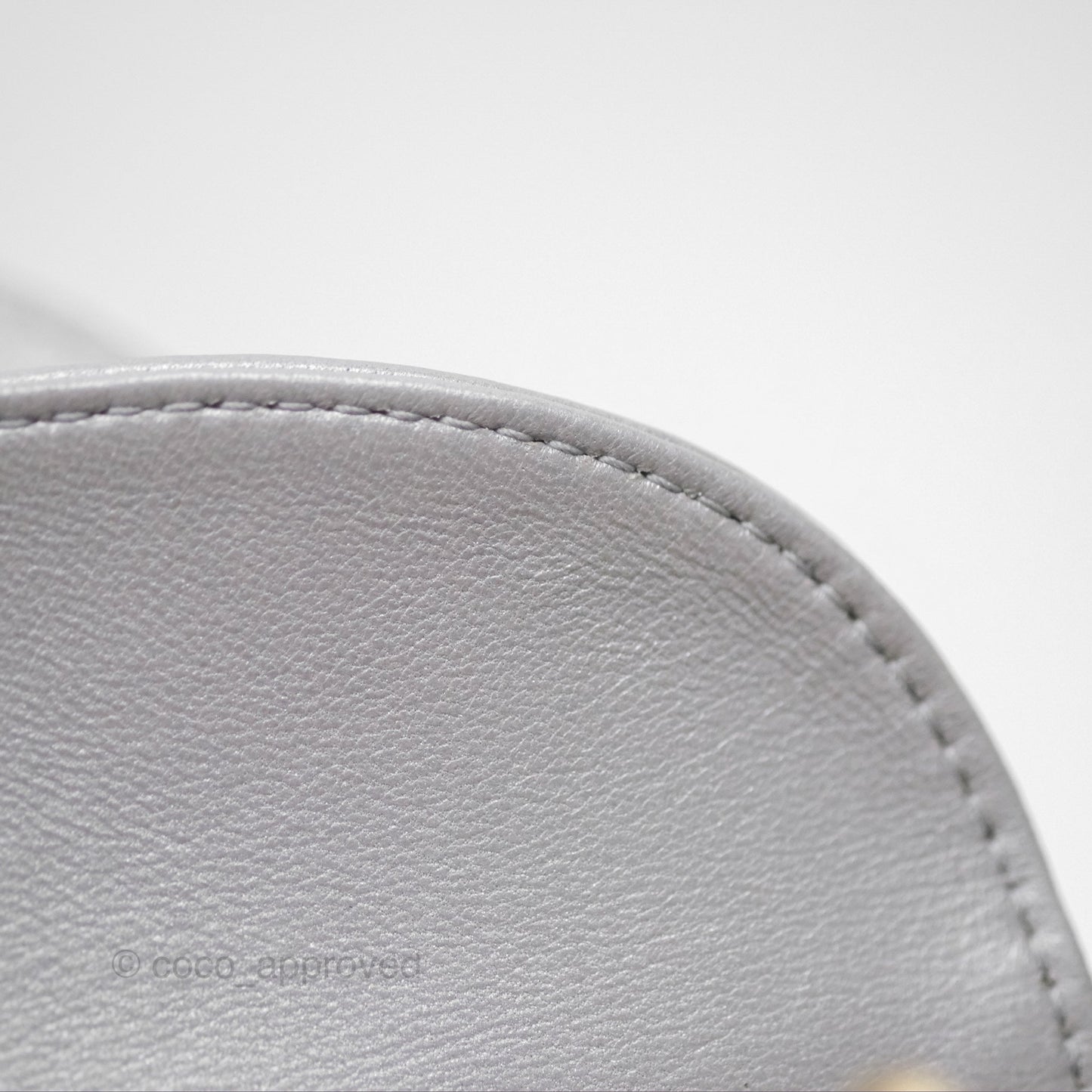 Christian Dior Lambskin Cannage Mini Lady Dior Iridescent Grey Gold Hardware