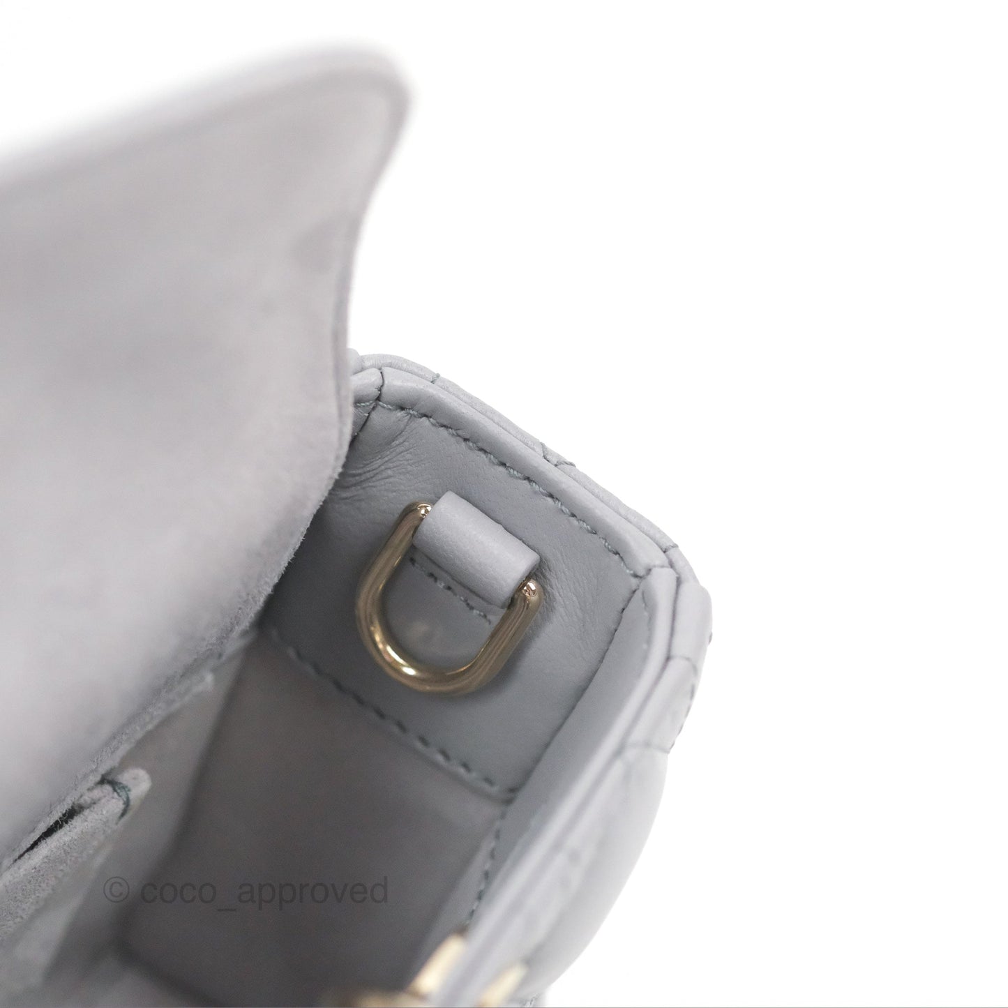 Dior Small Lady D-Joy Bag Grey Lambskin Cannage Gold Hardware