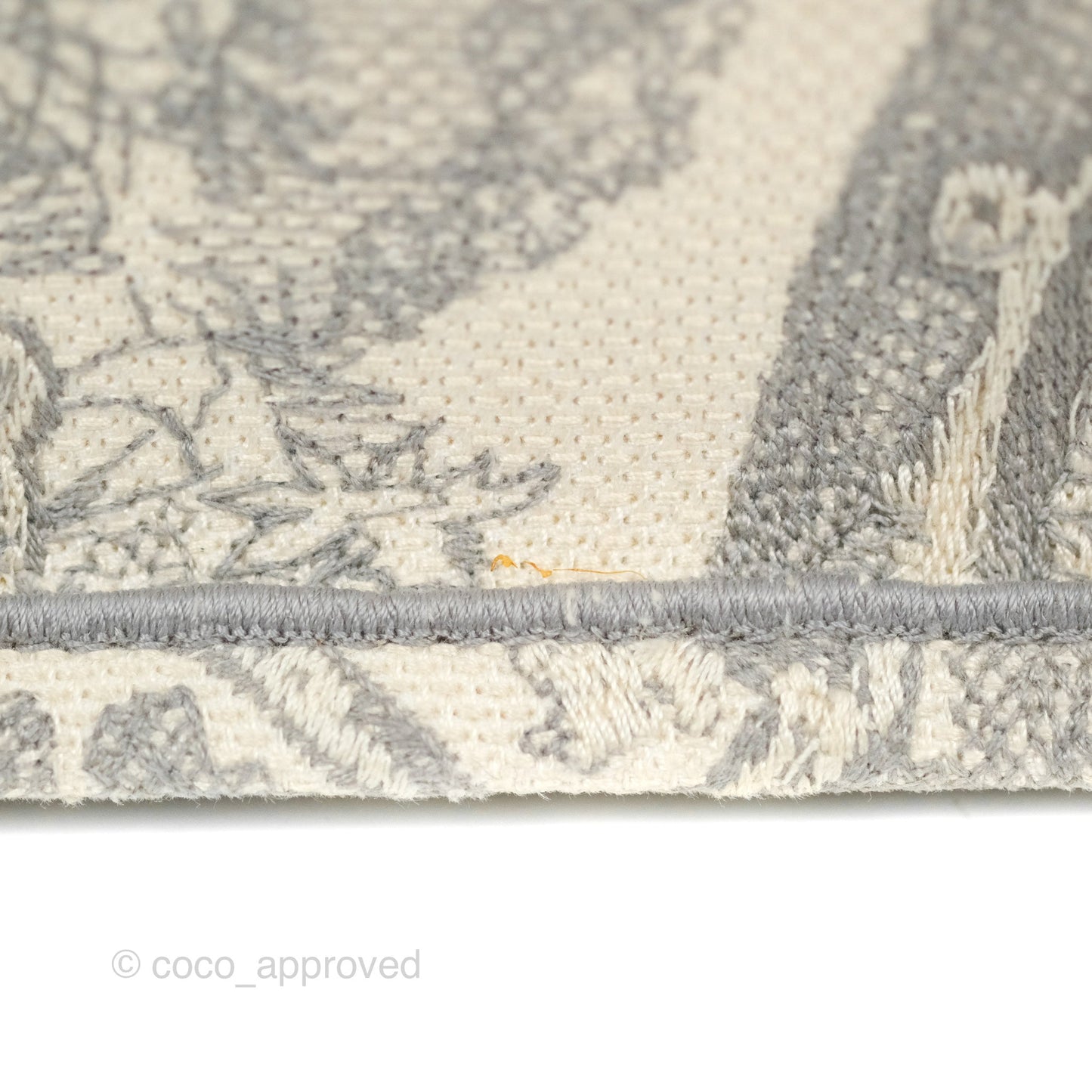 Christian Dior Medium (Old Small) Embroidered Toile De Jouy Light Grey Canvas Book Tote