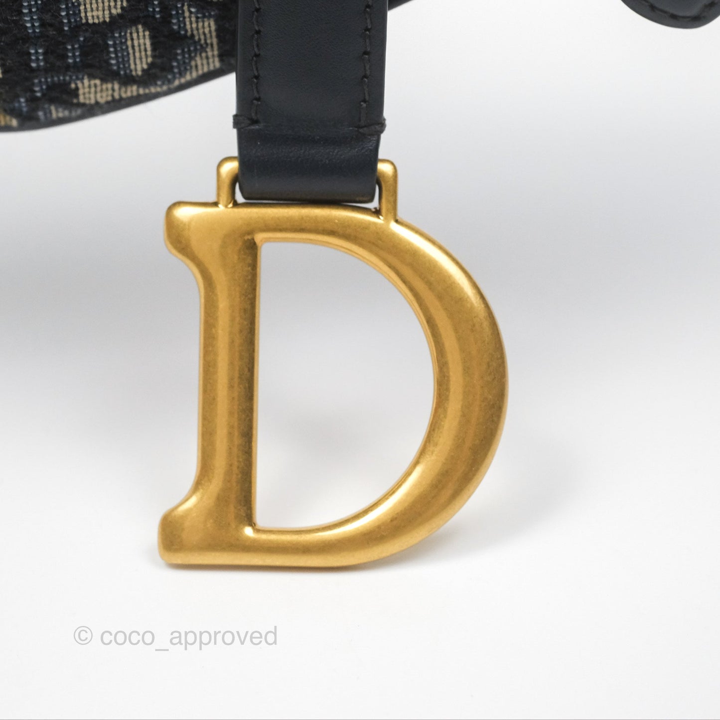 Christian Dior Mini Saddle Bag Blue Oblique Jacquard Gold Hardware
