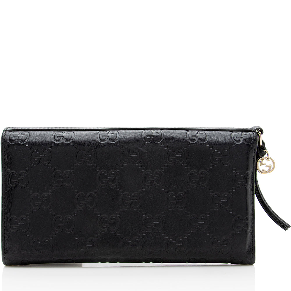 Gucci Guccissima Metallic Leather Bree Continental Wallet