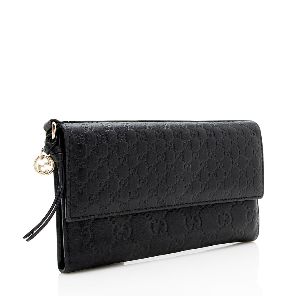 Gucci Guccissima Metallic Leather Bree Continental Wallet