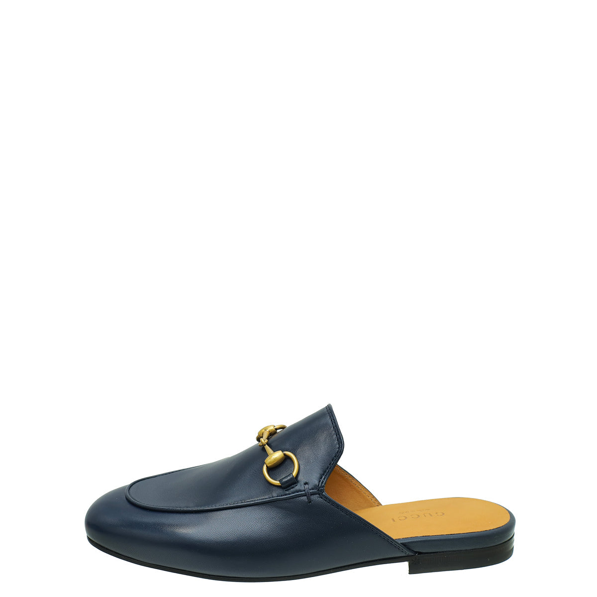 Gucci Navy Blue Princetown Mules 35.5