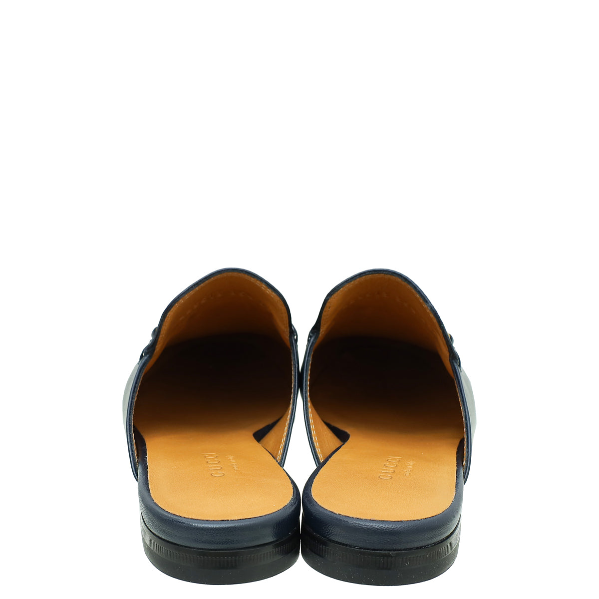 Gucci Navy Blue Princetown Mules 35.5