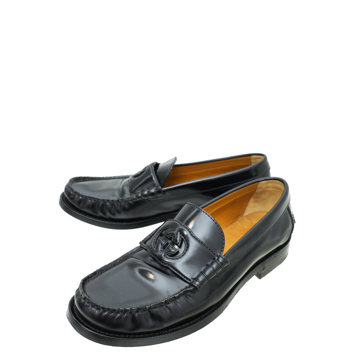 Gucci Black Interlocking G Loafer 38.5