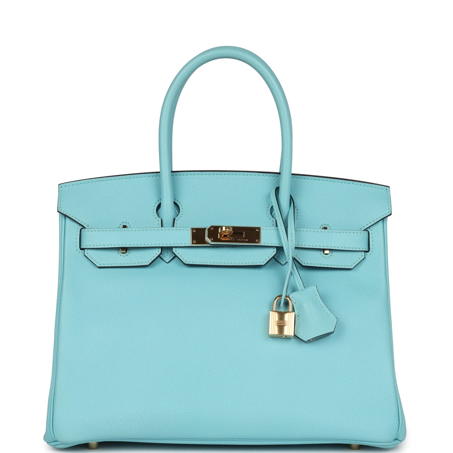 Hermes Birkin 30 Bleu Atoll Epsom Gold Hardware