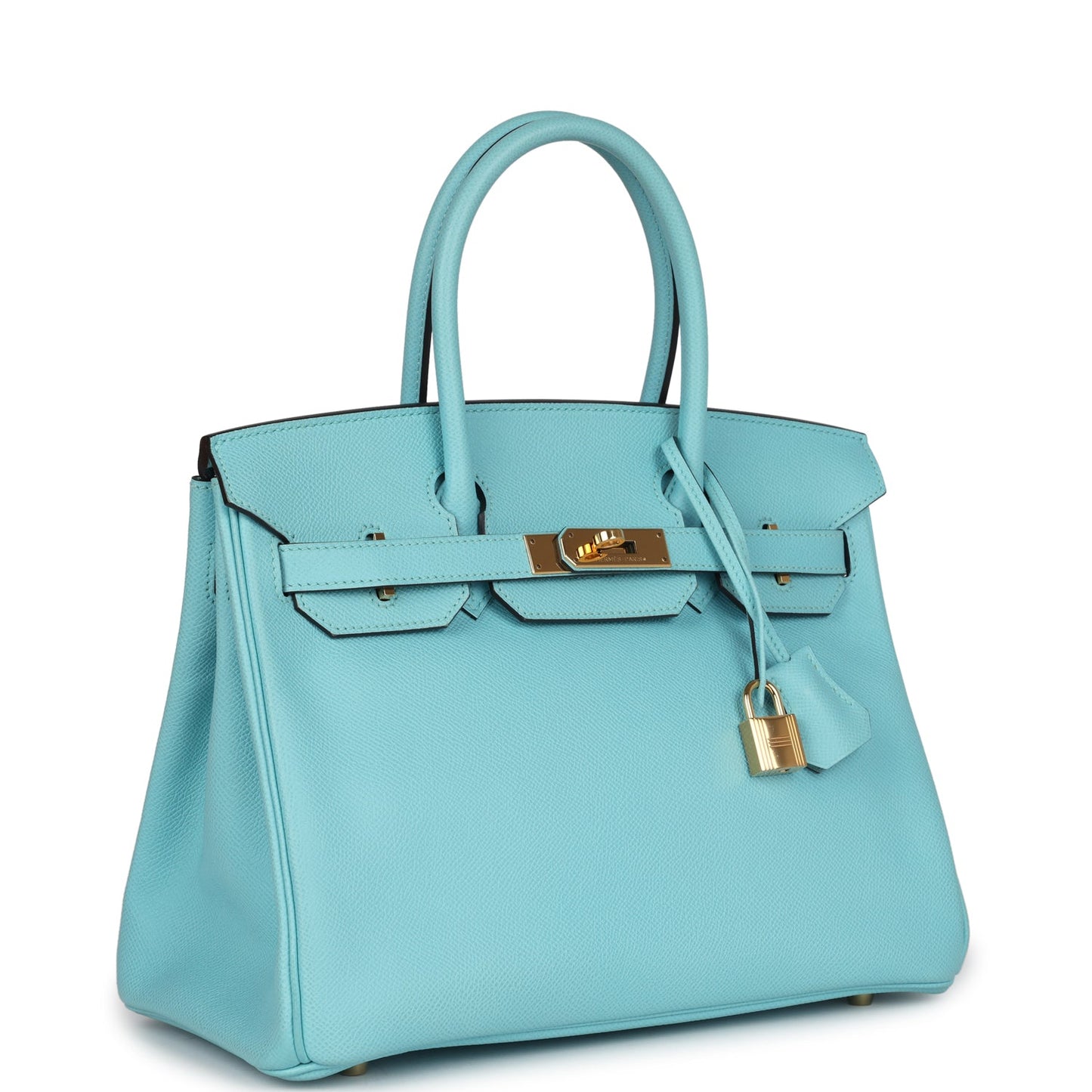 Hermes Birkin 30 Bleu Atoll Epsom Gold Hardware