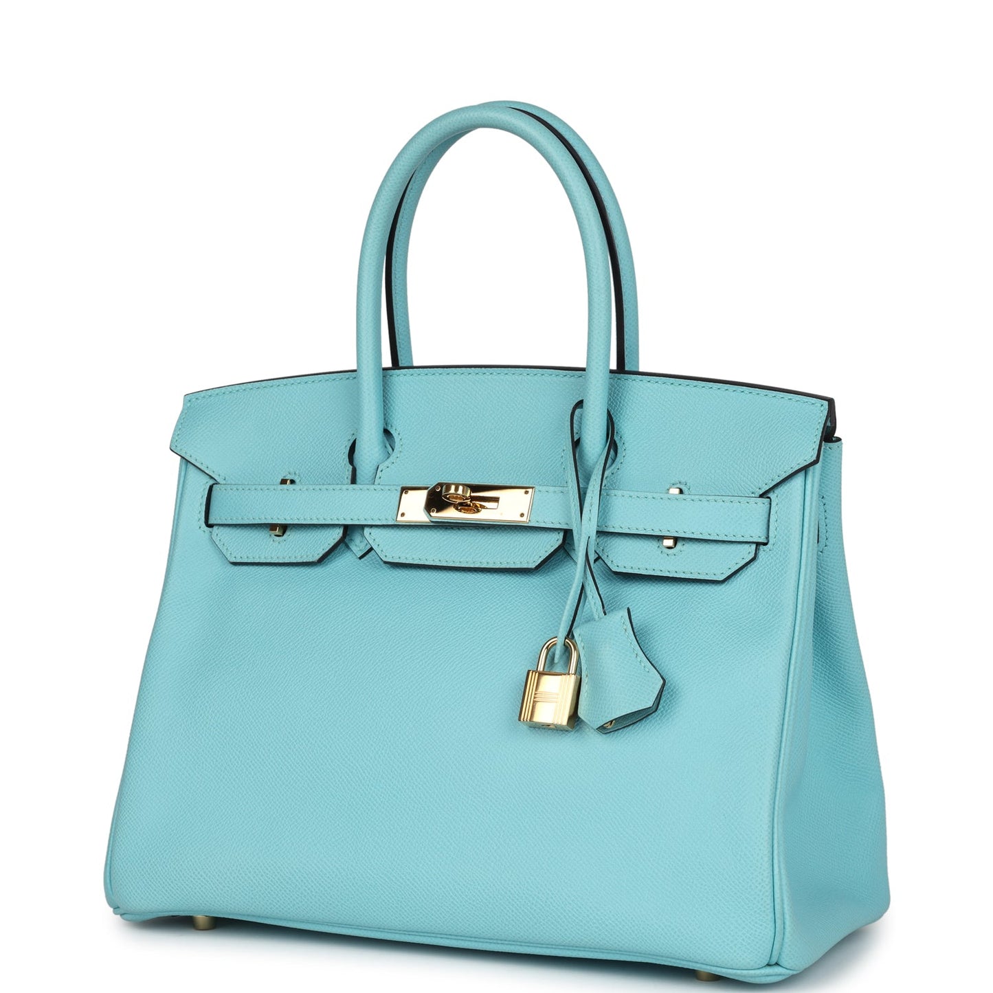 Hermes Birkin 30 Bleu Atoll Epsom Gold Hardware