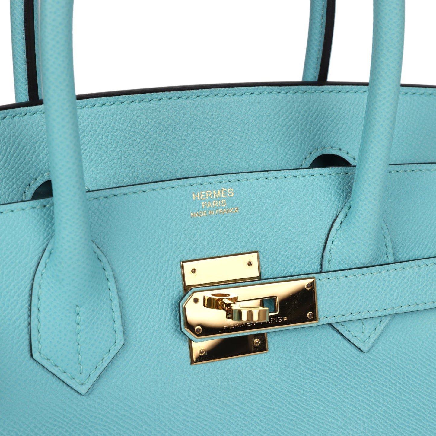 Hermes Birkin 30 Bleu Atoll Epsom Gold Hardware
