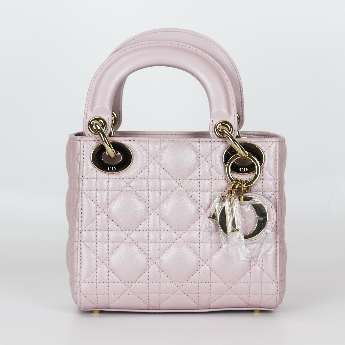 Mini Lady Dior Bag In Baby Pearly Pink with Light Gold Hardware